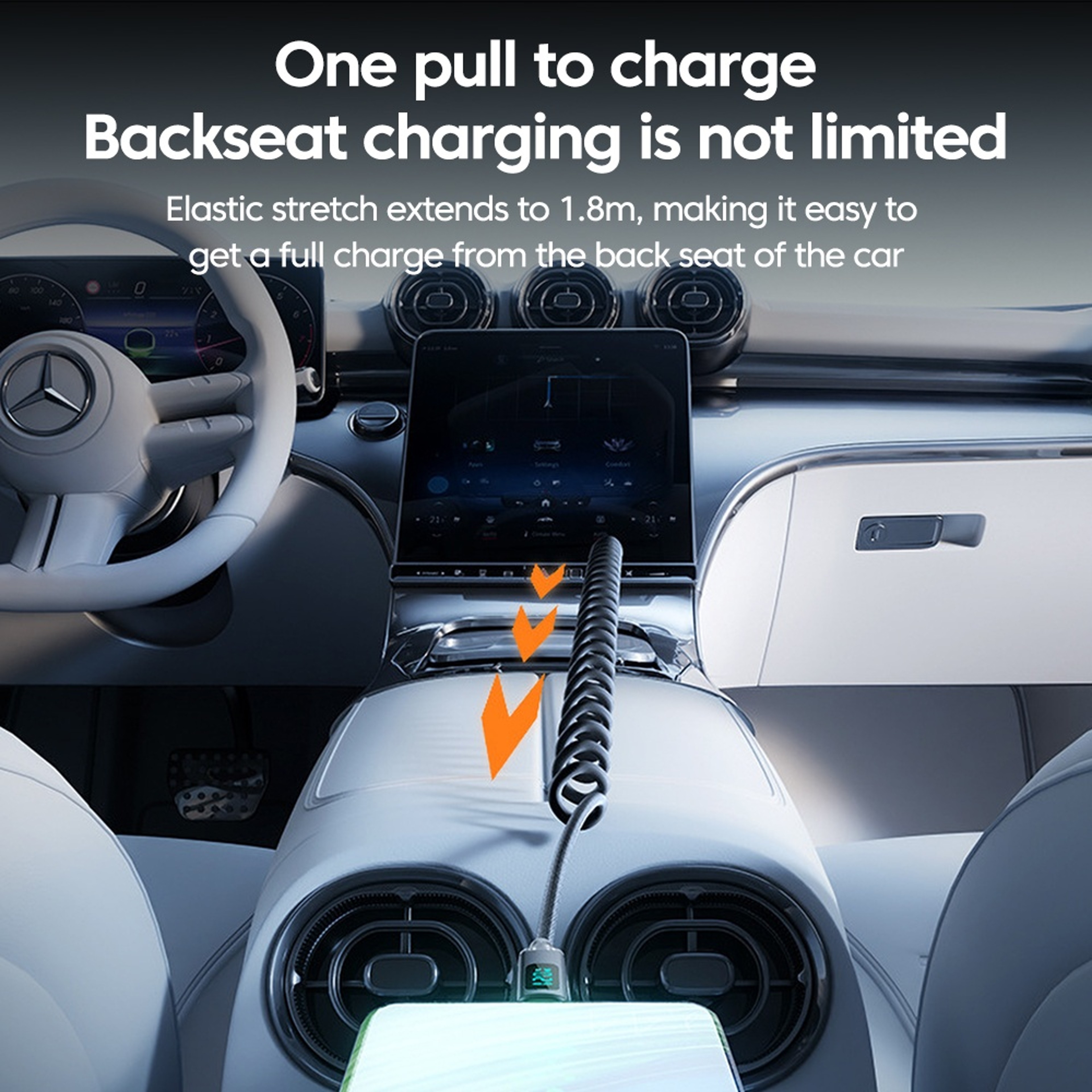 Fast Charging USB C Cable Spring Retractable Data Cord Type C Quick Cable 5