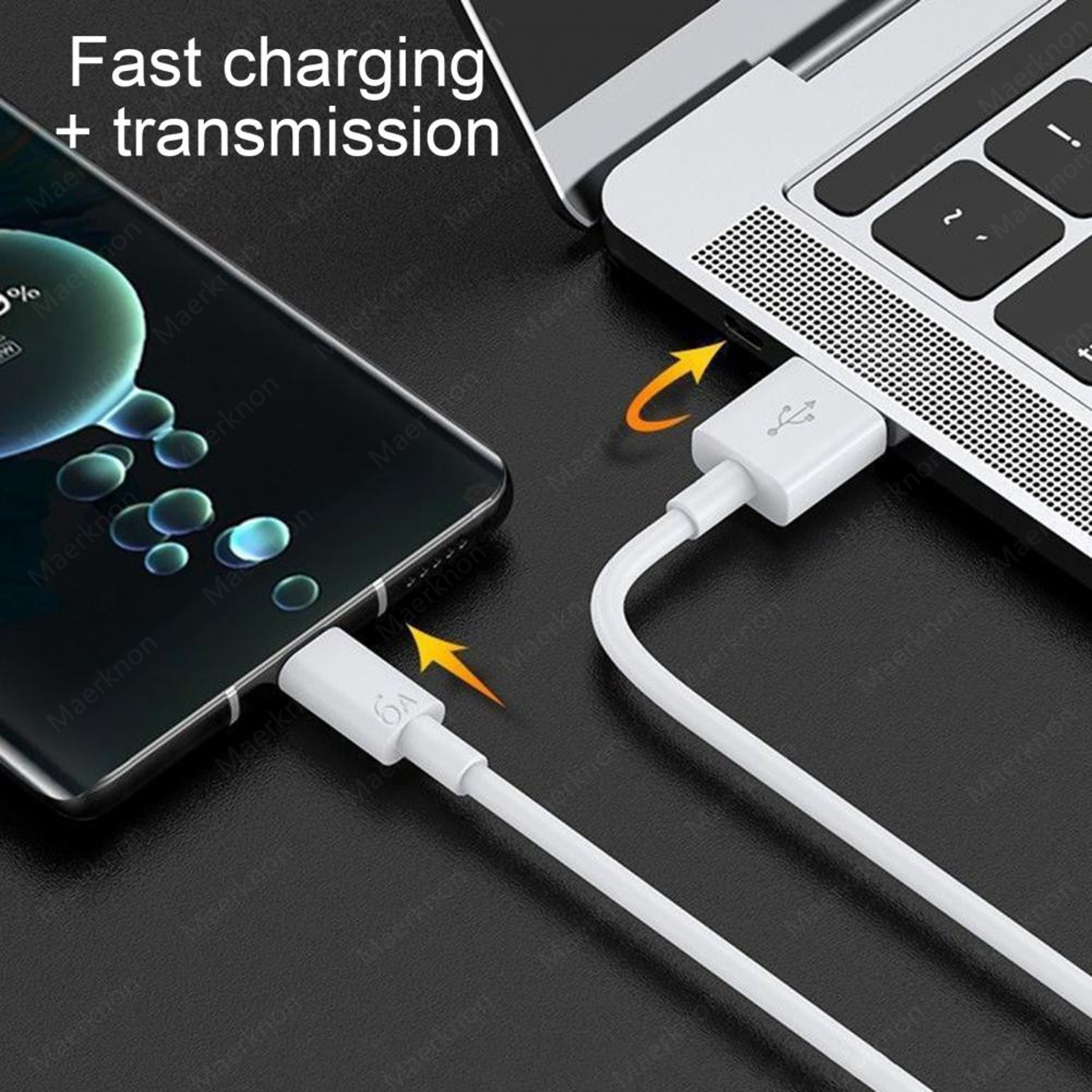 USB C Cable Quick Charge Data Wire Type C Super Fast Charging Phone Charger 2