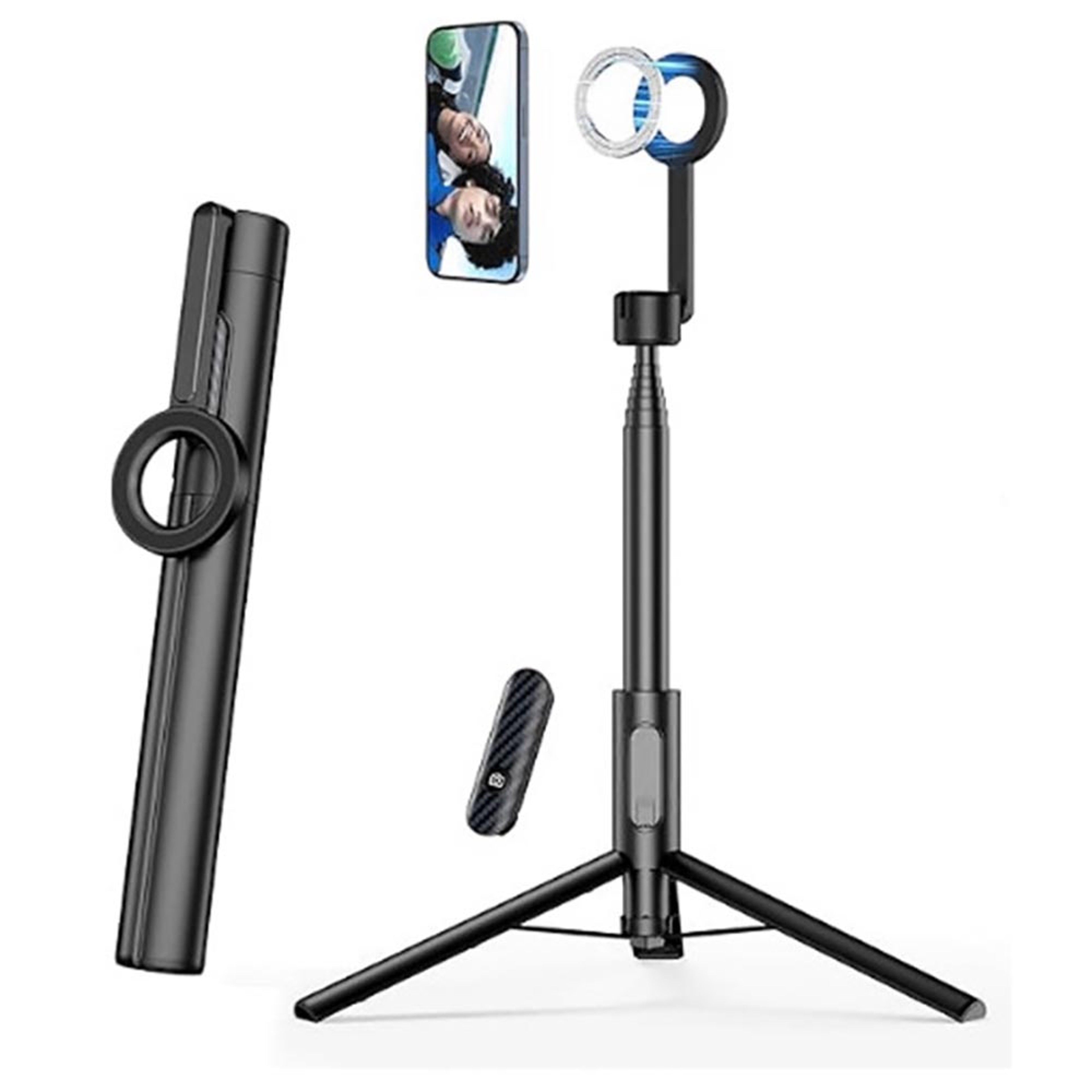 Portable Multifunctional Retractable Tripod Magnetic Selfie Stick Rotatable Wireless Bluetooth Remo 0
