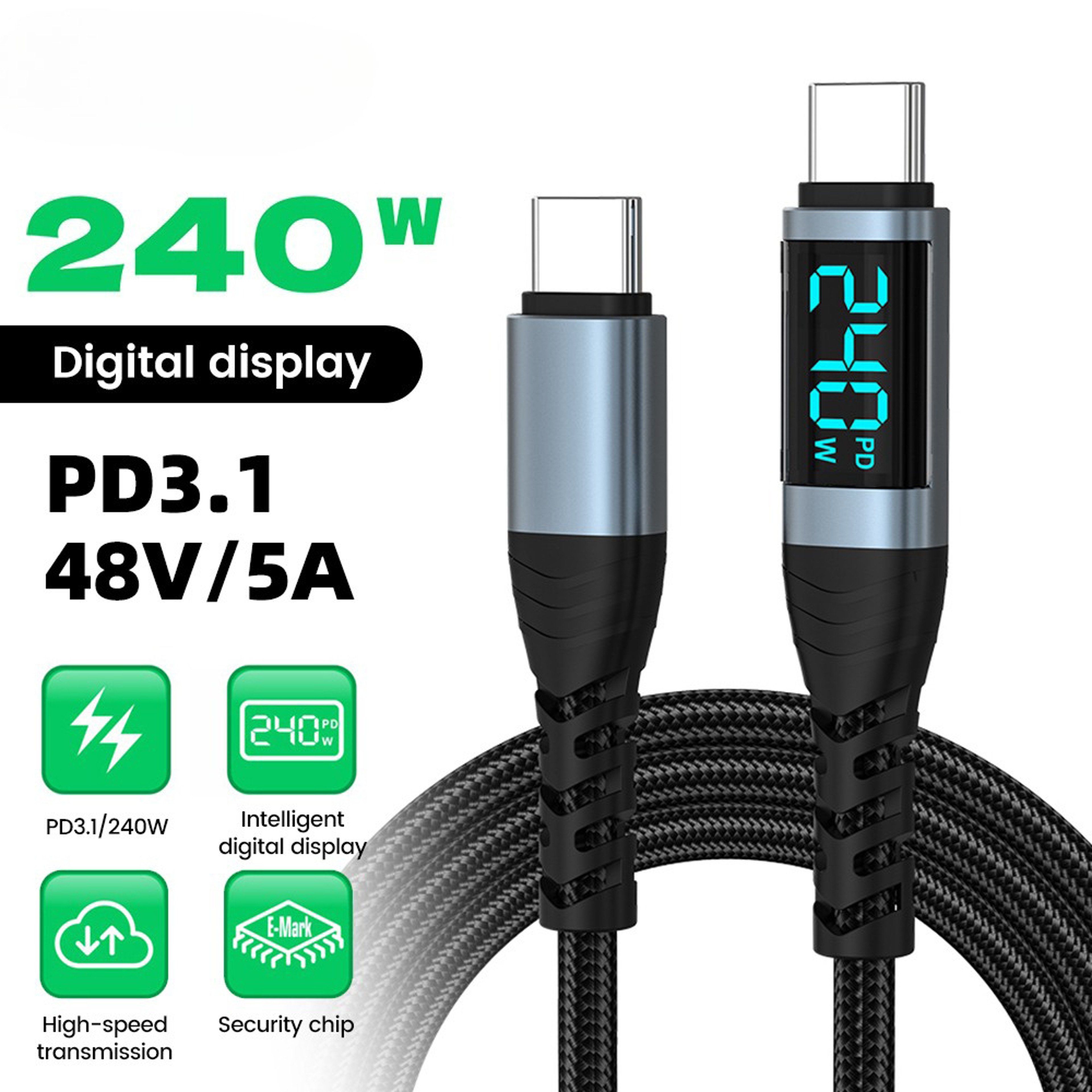 USB C Quick Cable Type C To Type C Cable Fast Charging Phone Charger Data Cord 1