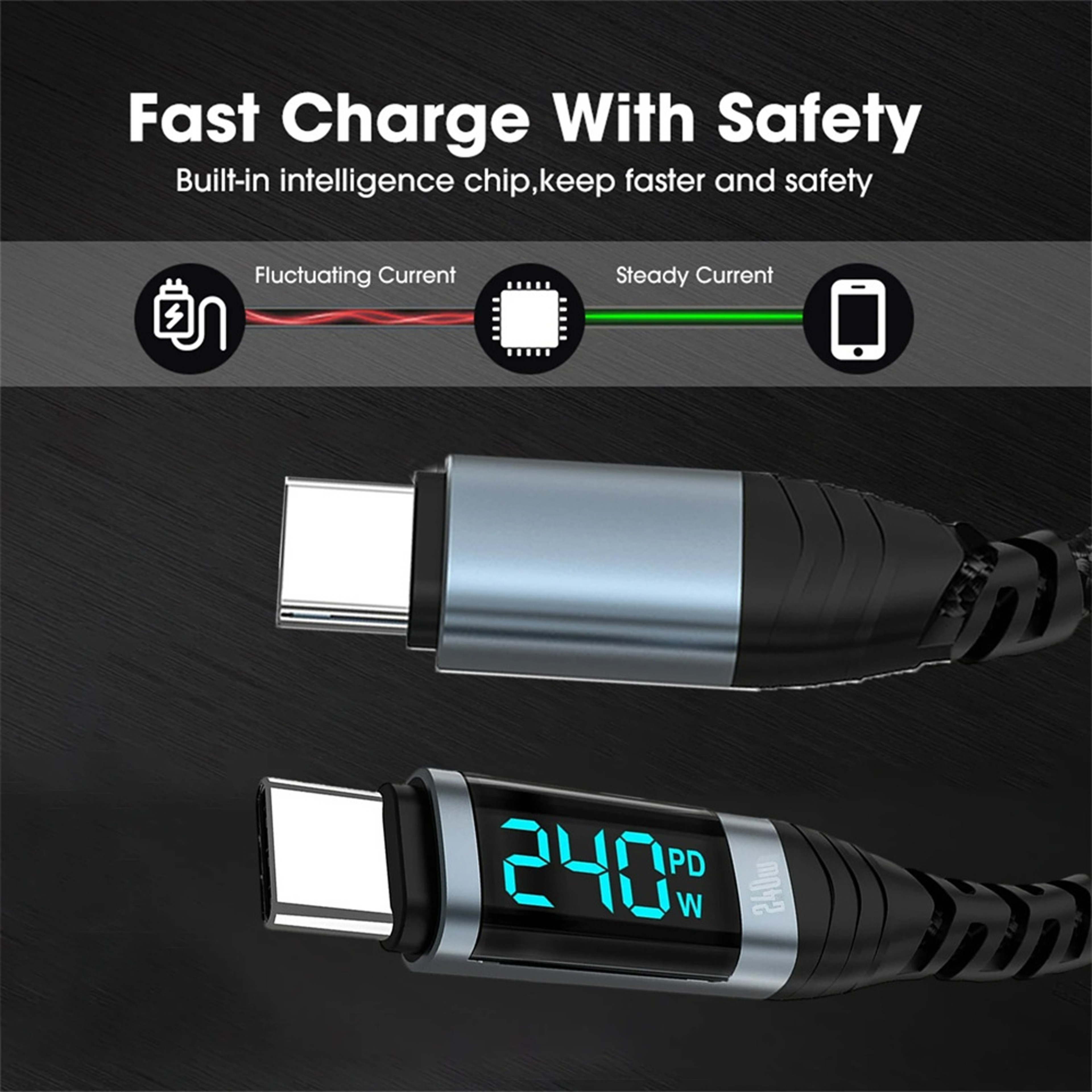 USB C Quick Cable Type C To Type C Cable Fast Charging Phone Charger Data Cord 4