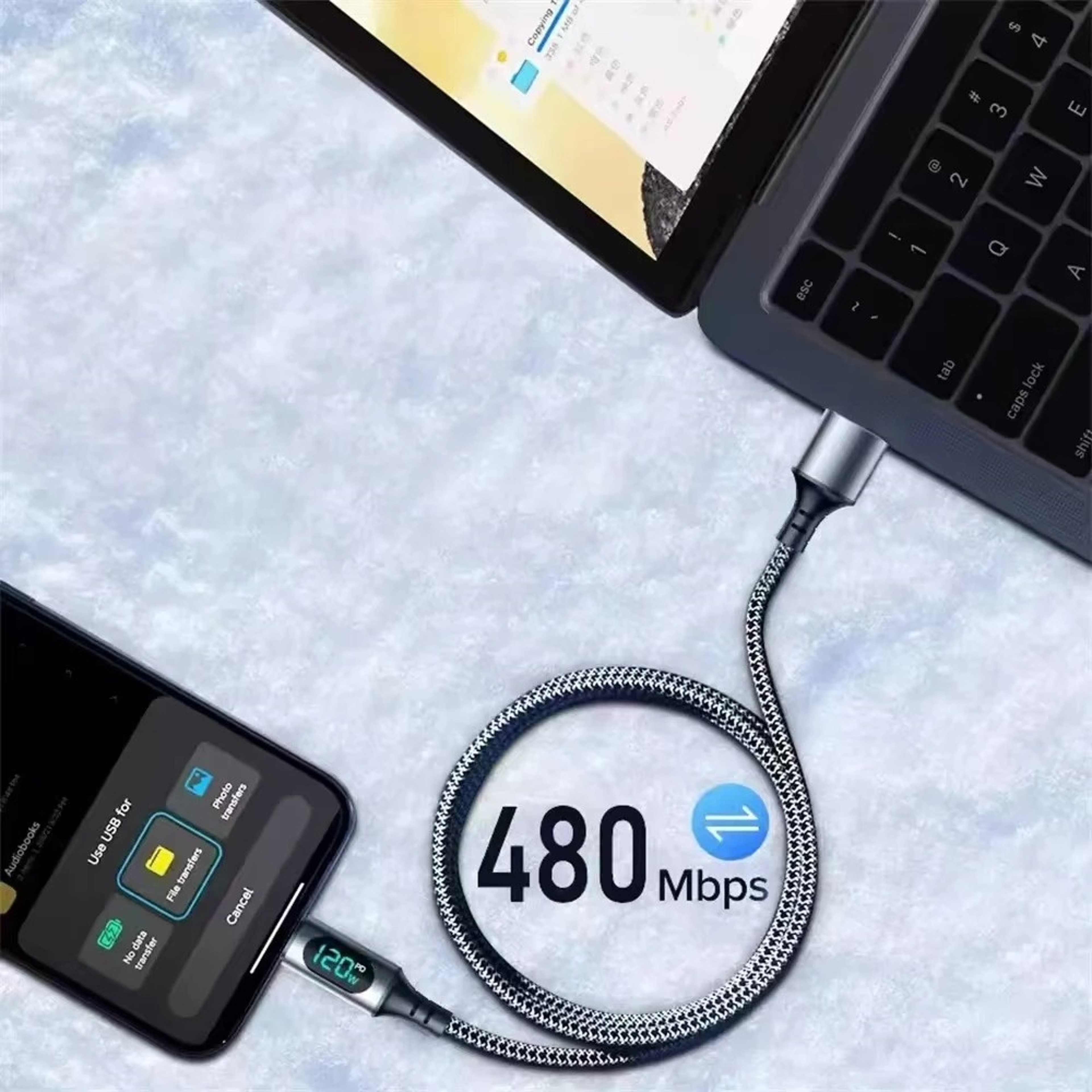 USB C To USB C Cable PD Fast Charging Quick Charge Data Transfer Cord High Speed Charger Cable 1