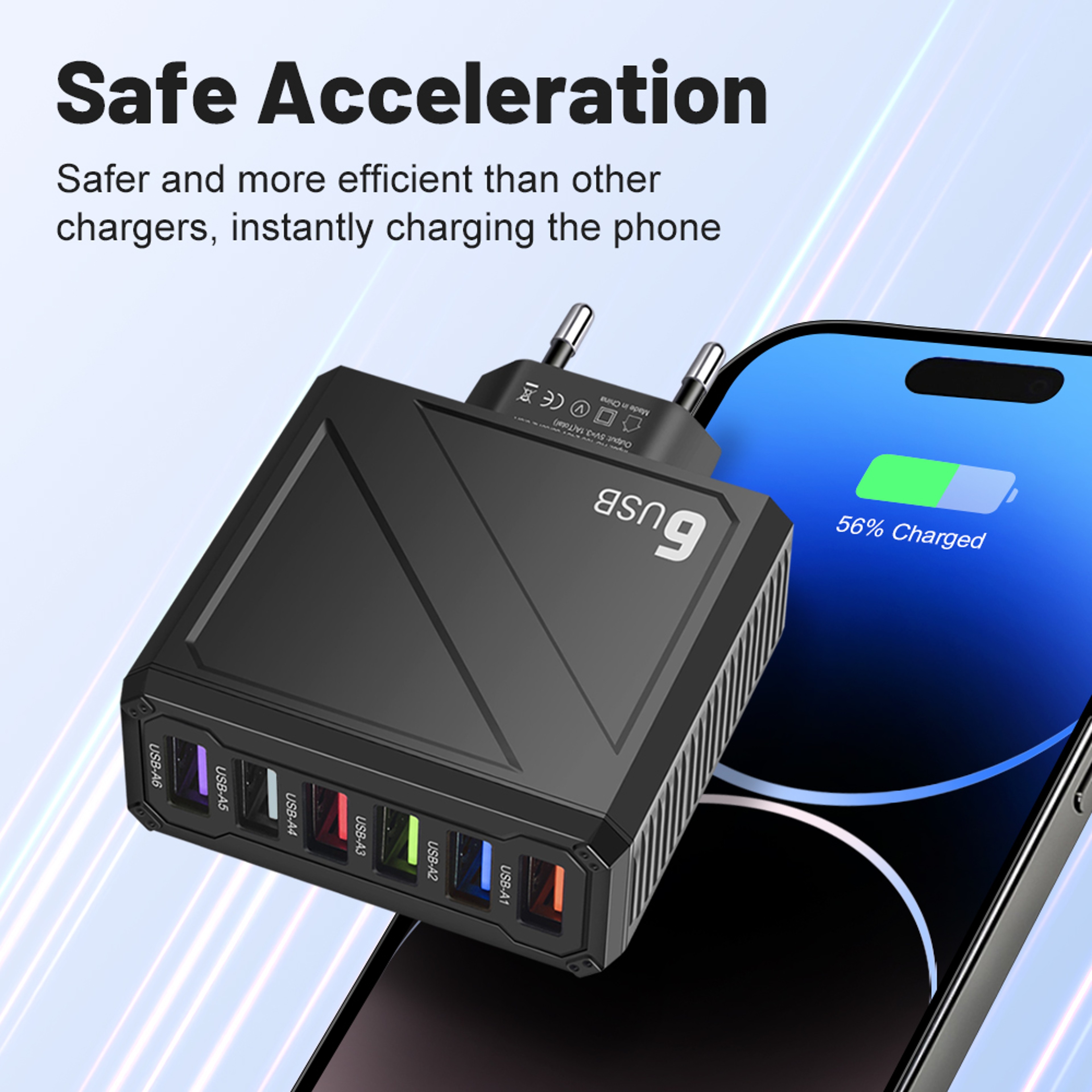 USB Wall Charger Multi Port Adapter Quick Charge Fast Charging Mobile Phone Charger 1