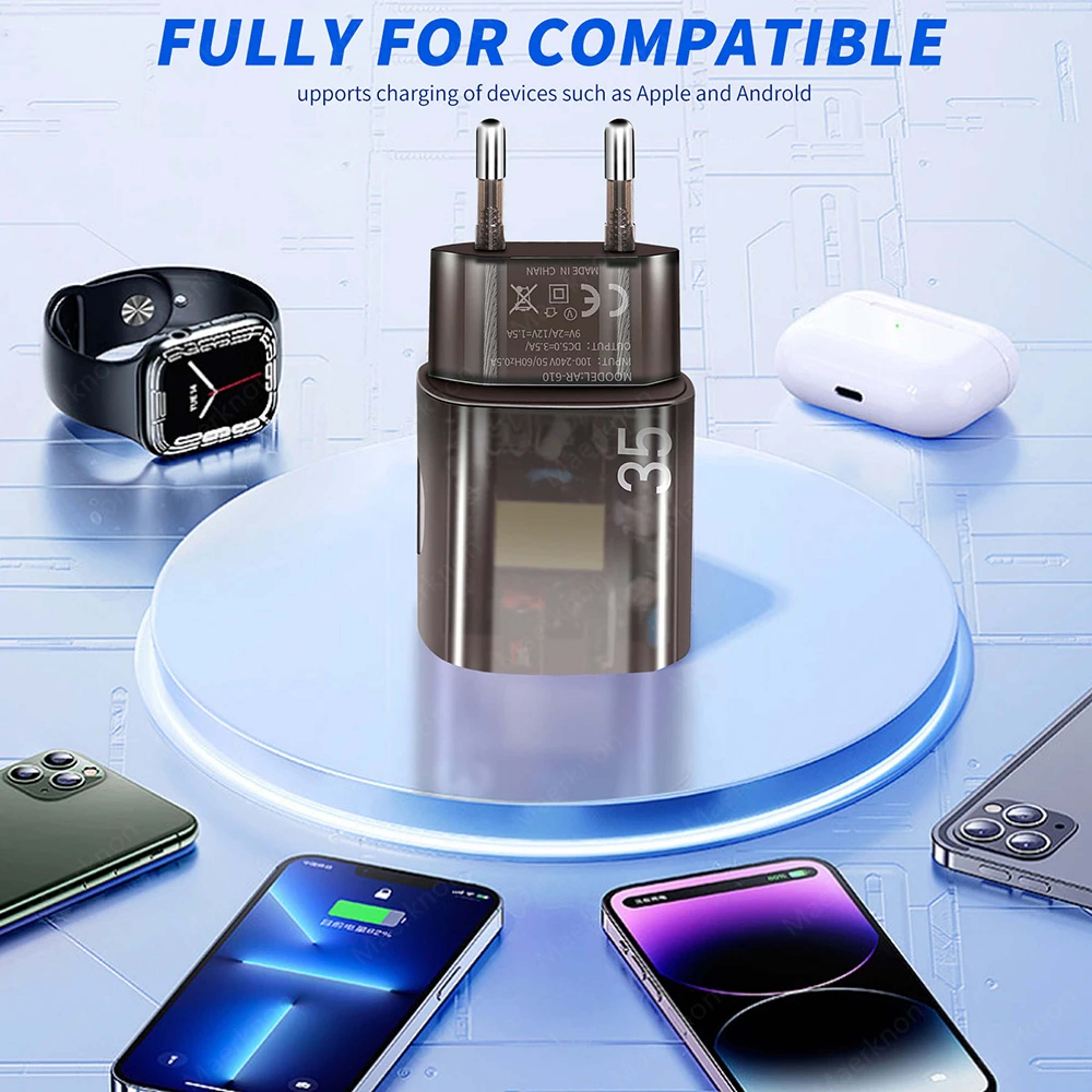 Quick Charge USB Charger PD Type C Fast Wall Charger Adapter For Phone 3