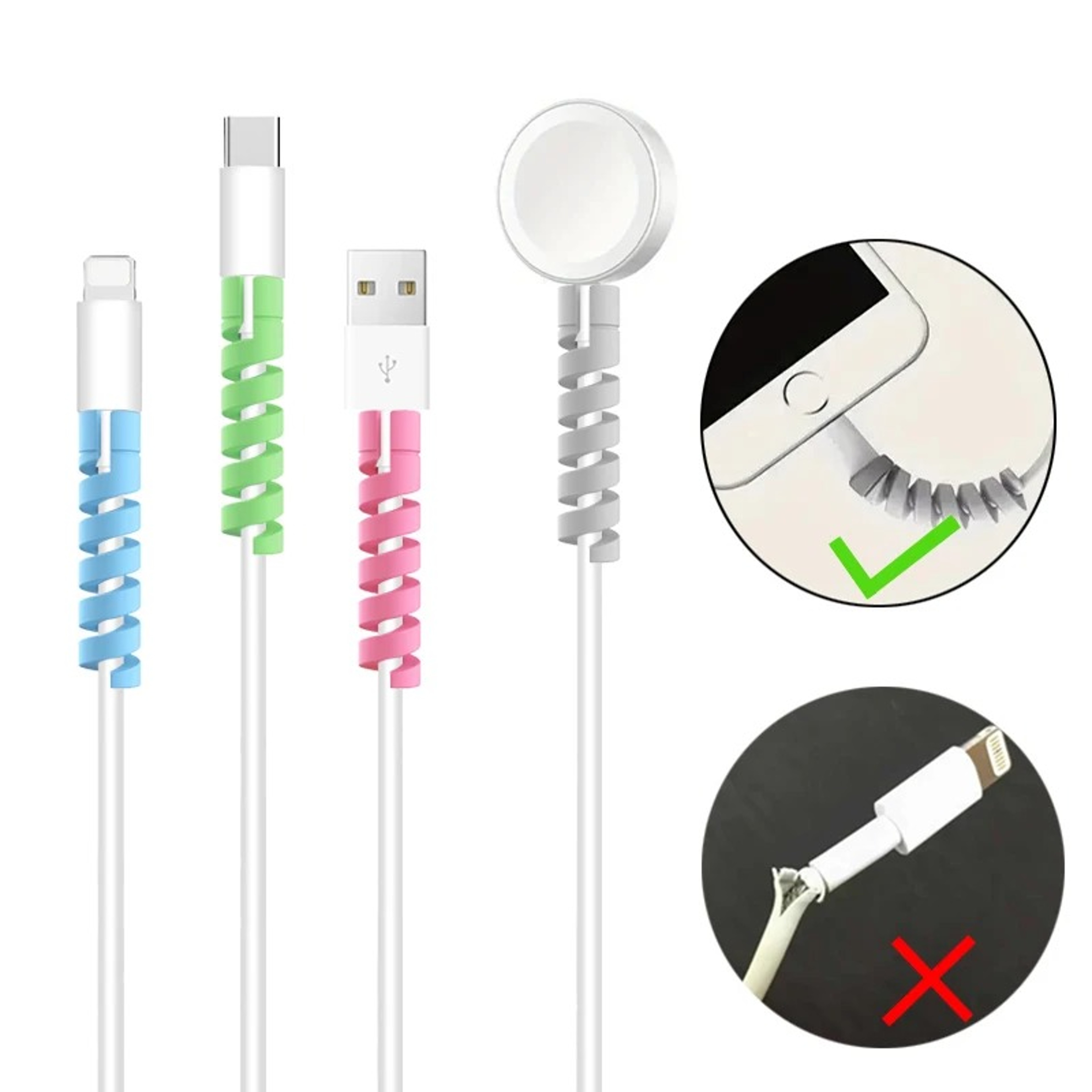 Silicone Spiral Cable Protector For USB Charger Data Cables Phone Mouse Earphone Cord Saver Cover 0