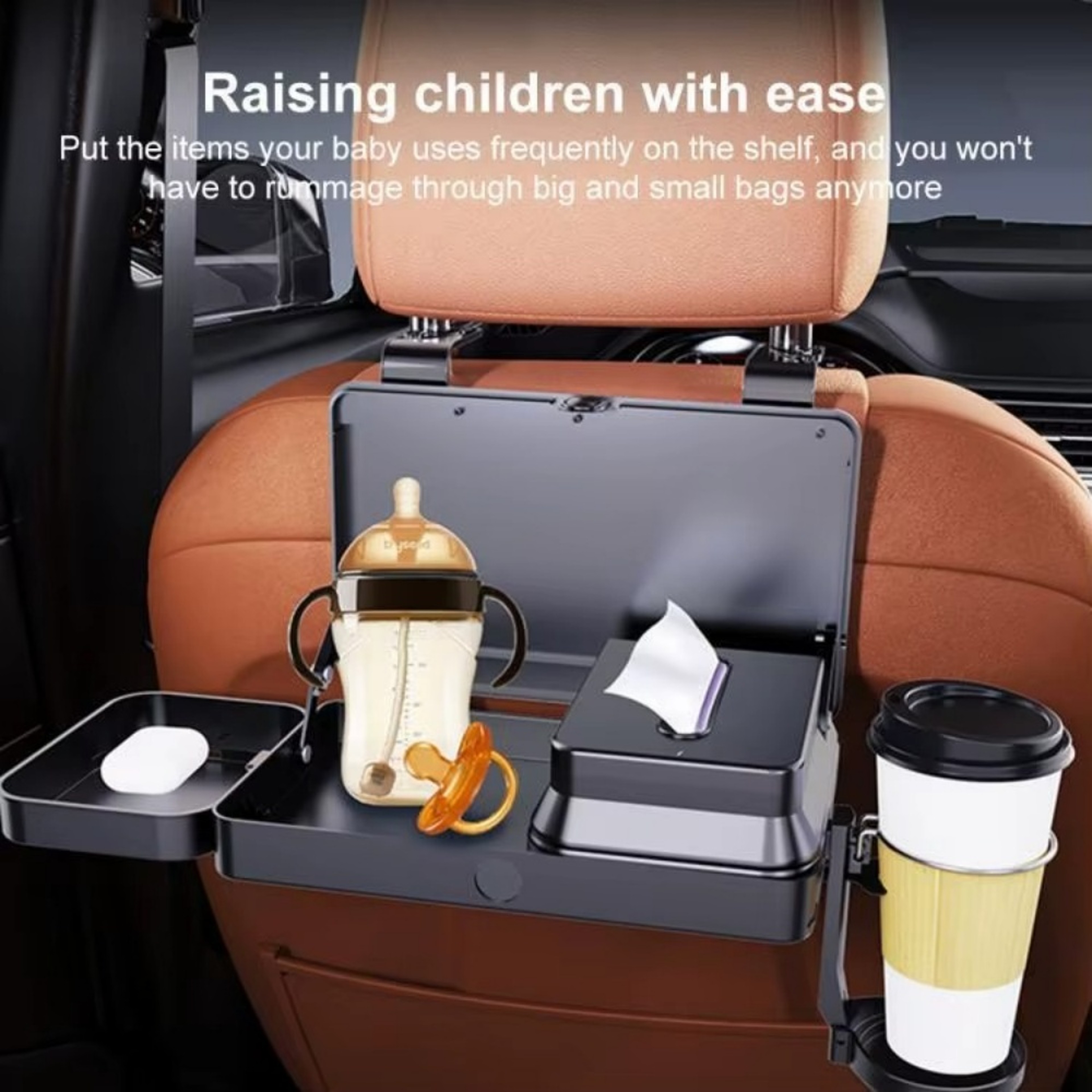 Foldable Car Seat Tray Auto Dining Table Food Tray Drink Cup Holder Car Interior Accessories Shelf  1