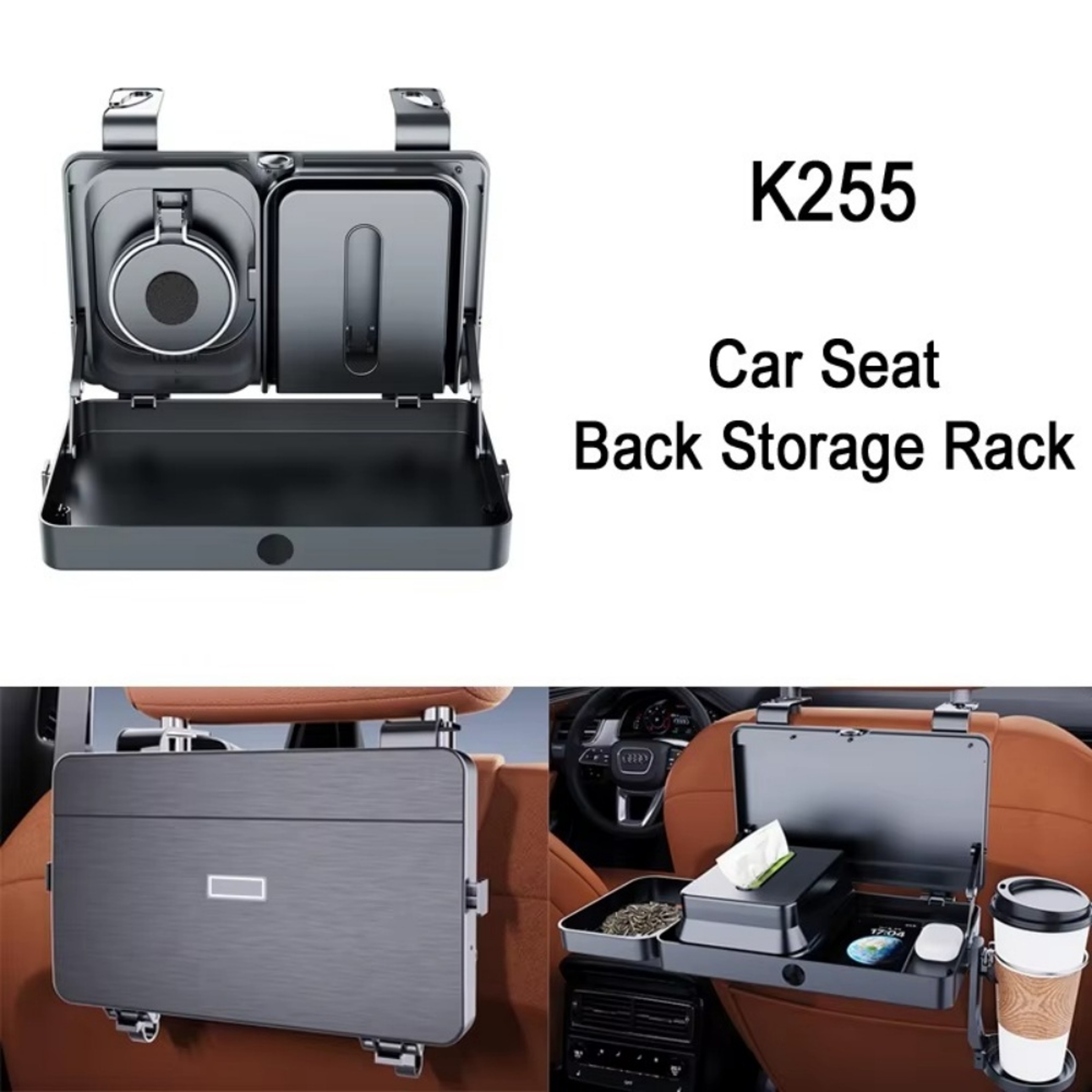 Foldable Car Seat Tray Auto Dining Table Food Tray Drink Cup Holder Car Interior Accessories Shelf  0