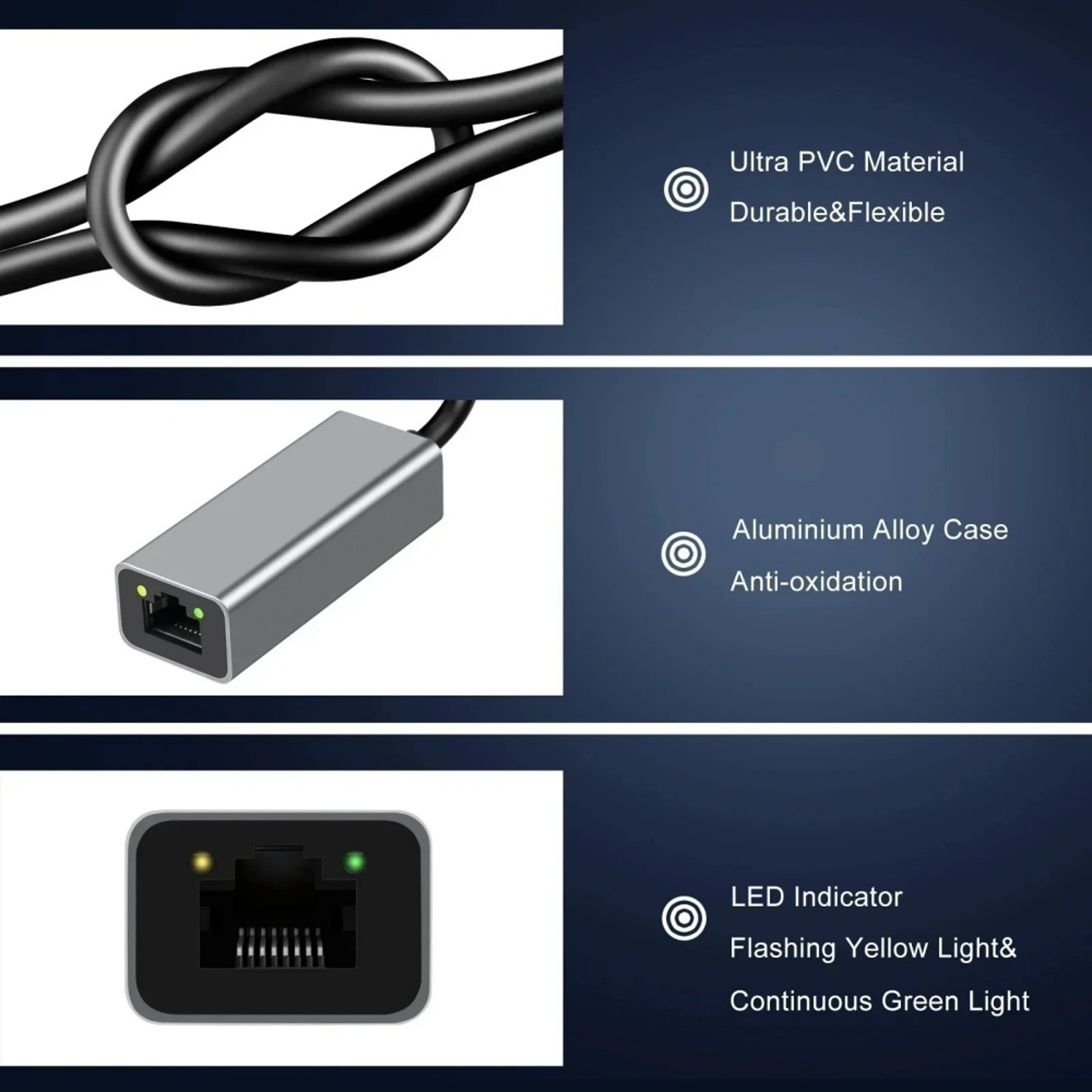 Type C To Ethernet Adapter USB Gigabit Ethernet Type C To RJ45 Desktop Network Card 5