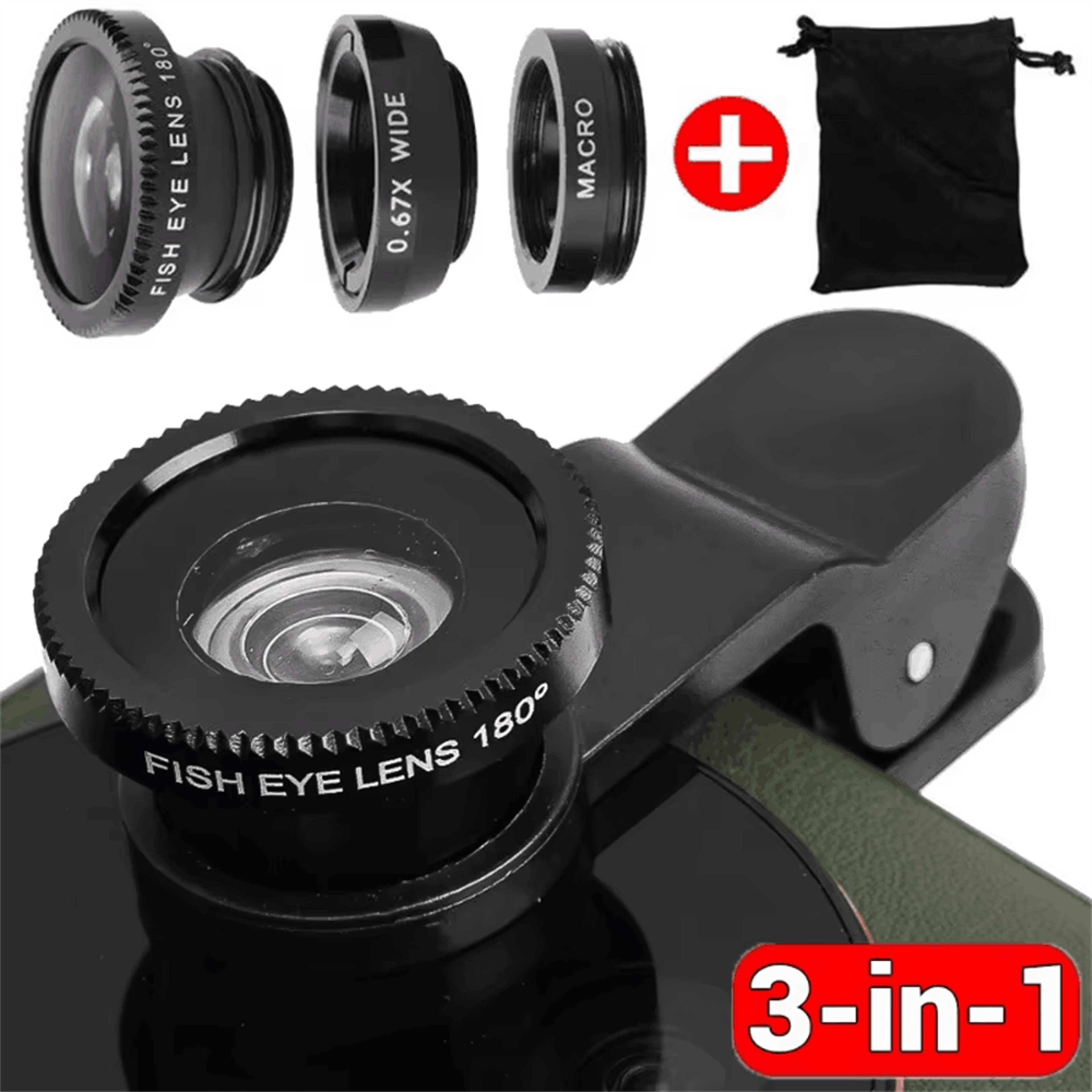 Universal Phone Lens Fish Eye Zoom Lens Wide Angle Micro Camera Lens With Phone Clip 4