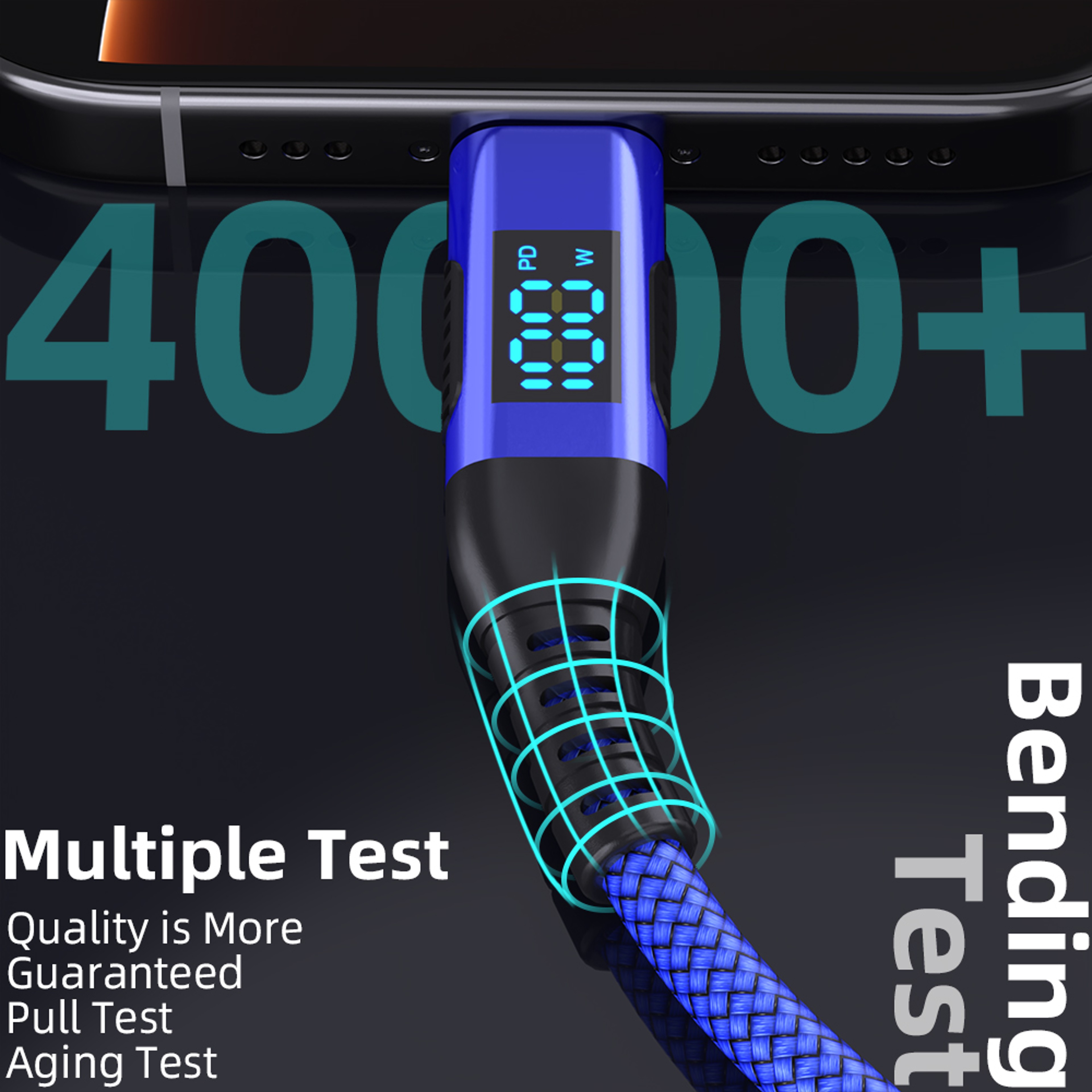 PD Type C Fast Charging Phone Charger 60W USB C To USB C Quick Charge Cable Data Cord 3