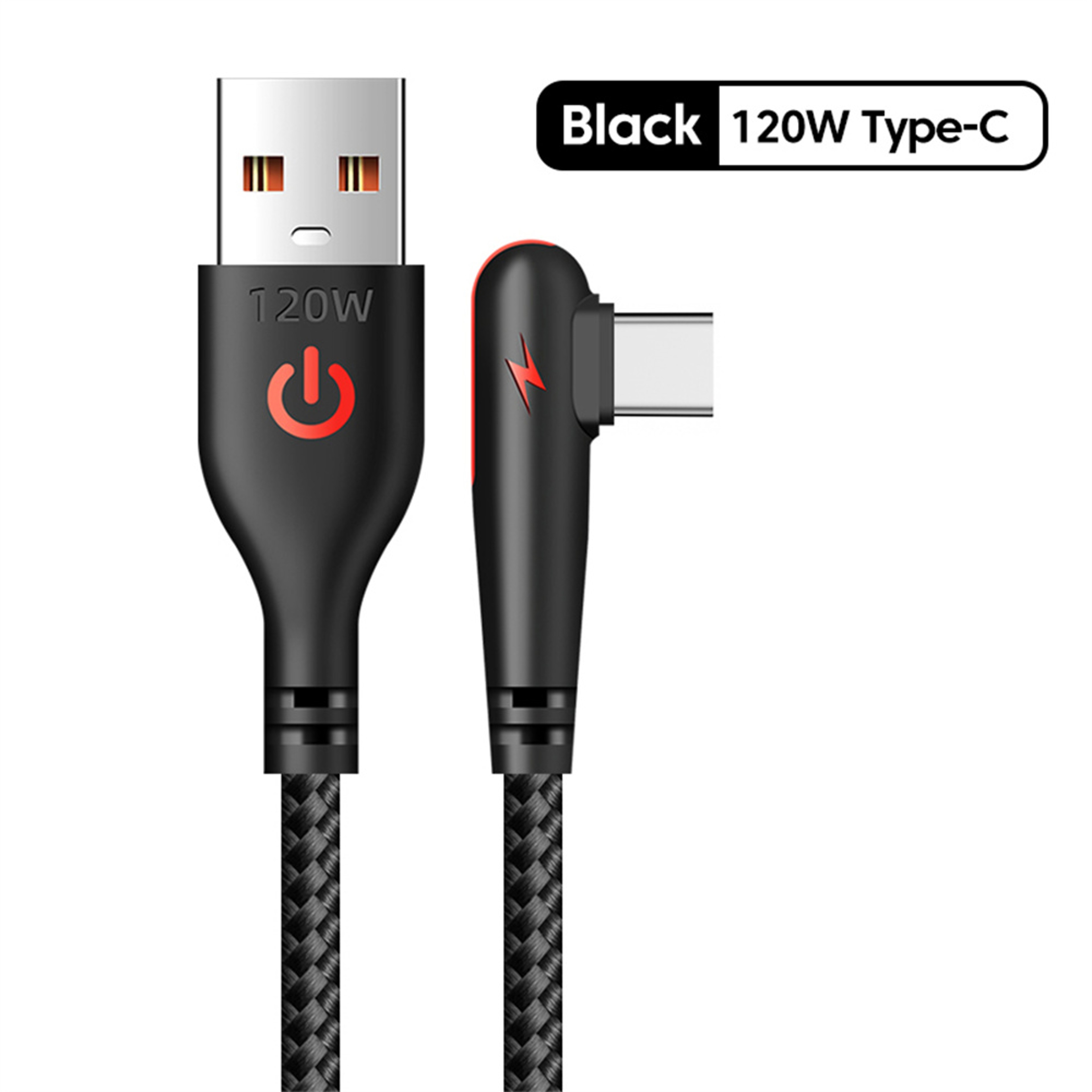 Quick Charge USB Type C Cable Elbow Fast Charging Data Cord For Phone Charger 5