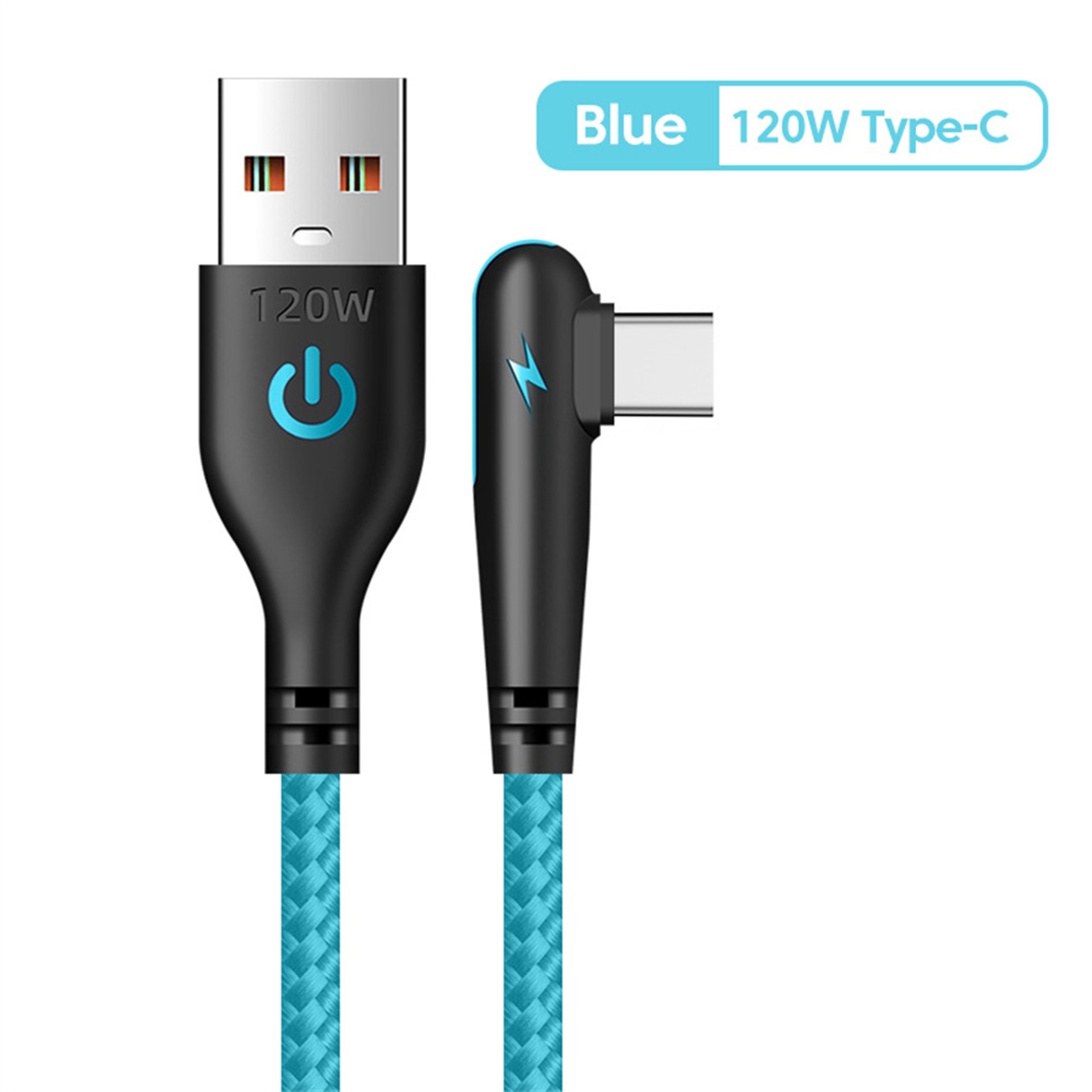 Quick Charge USB Type C Cable Elbow Fast Charging Data Cord For Phone Charger 7