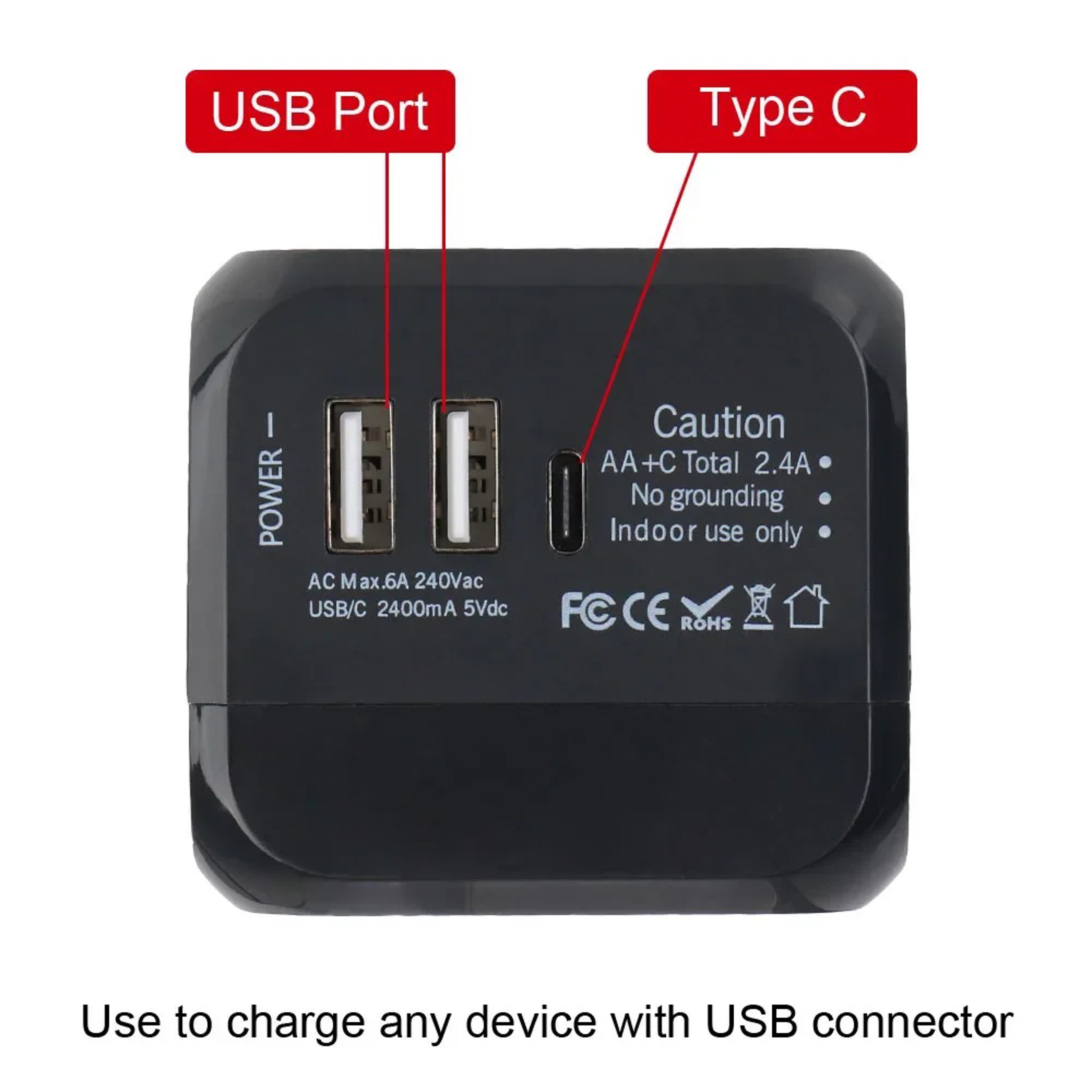 Multifunctional Power Charger Adapter Universal Travel Conversion Socket PD 3