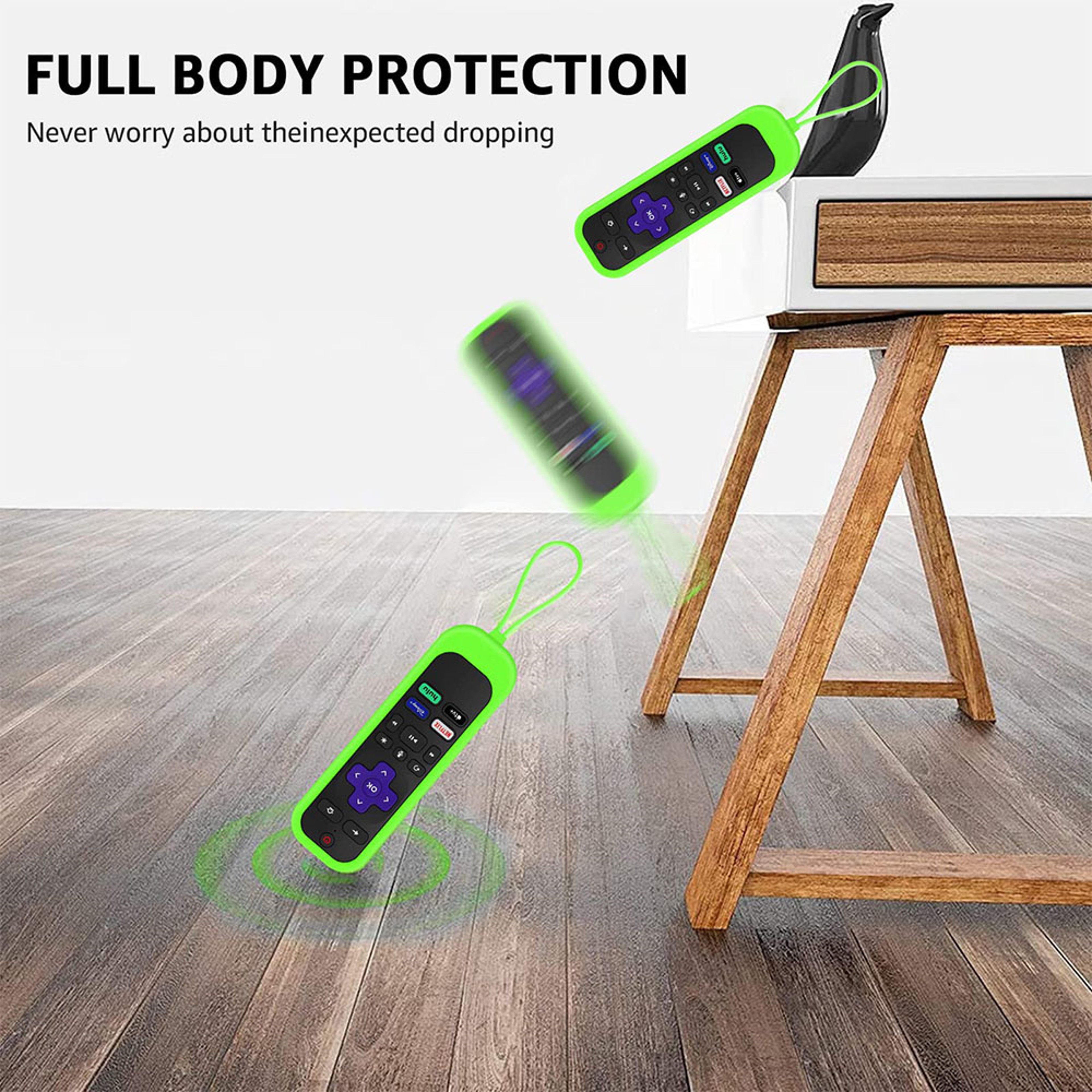 TV Remote Control Cover Luminous Silicone Remote Control Protective Case With Rope 3