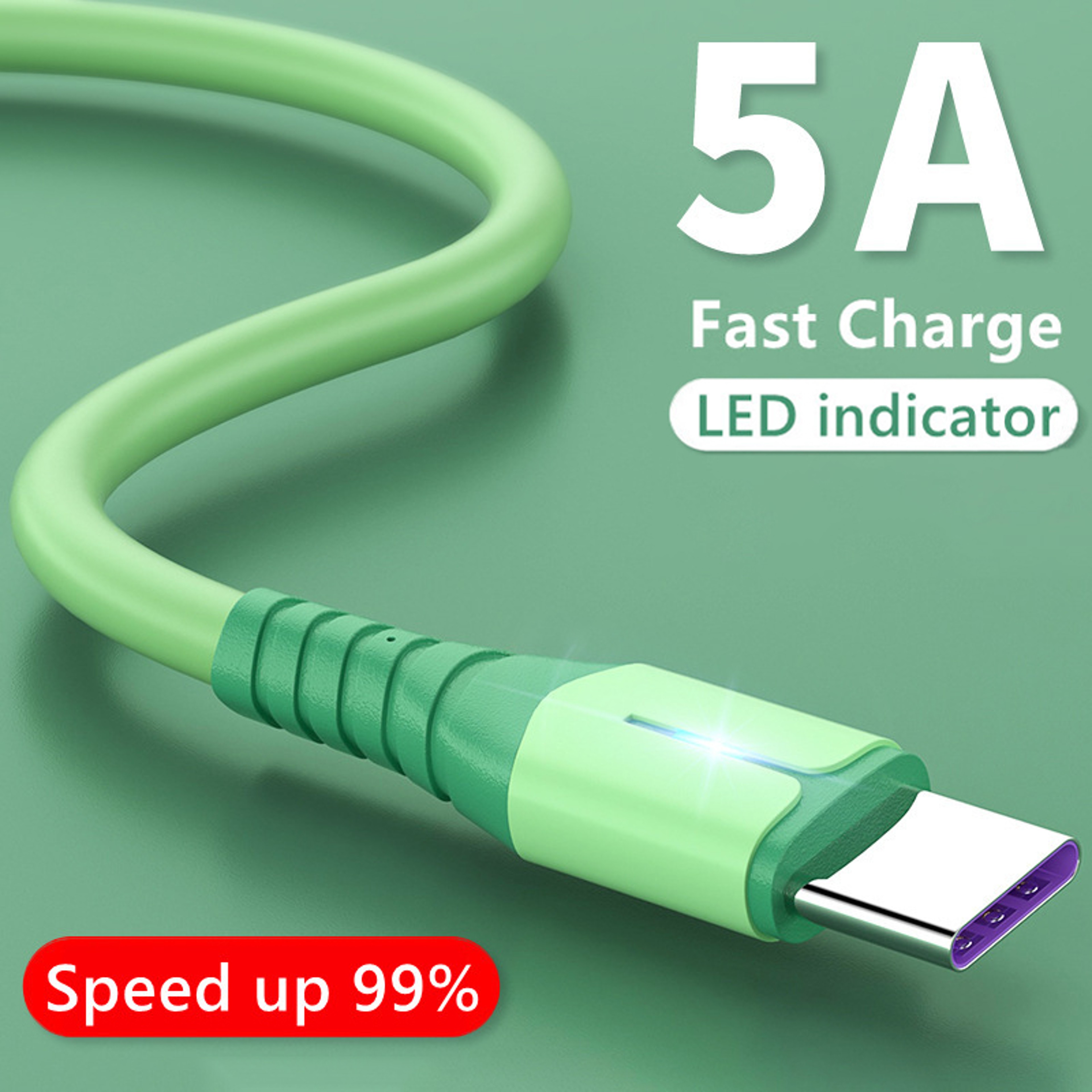 Liquid Silicone USB C Cable Fast Charging Data Cord Type C Quick Charge Phone Charger 0