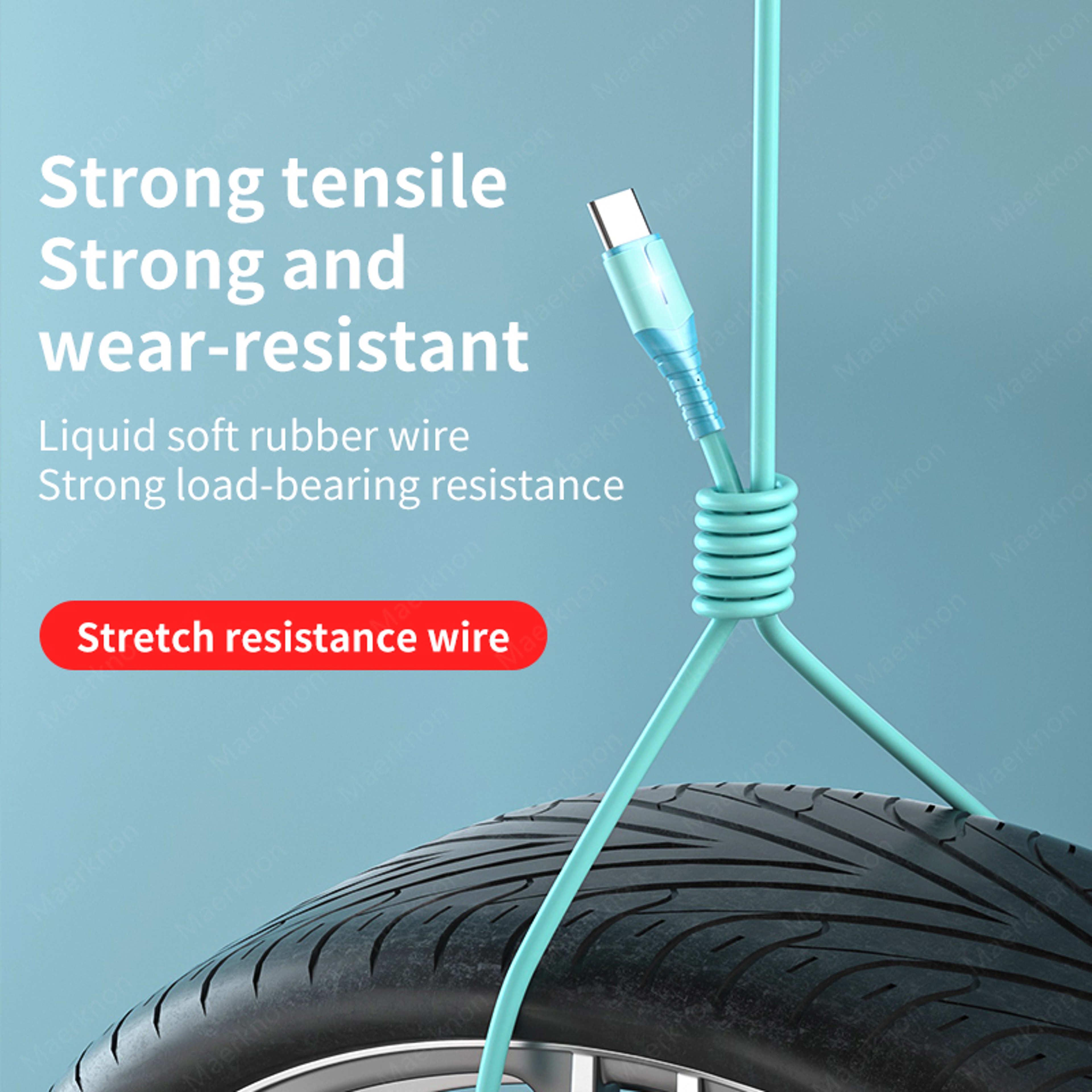 Liquid Silicone USB C Cable Fast Charging Data Cord Type C Quick Charge Phone Charger 4