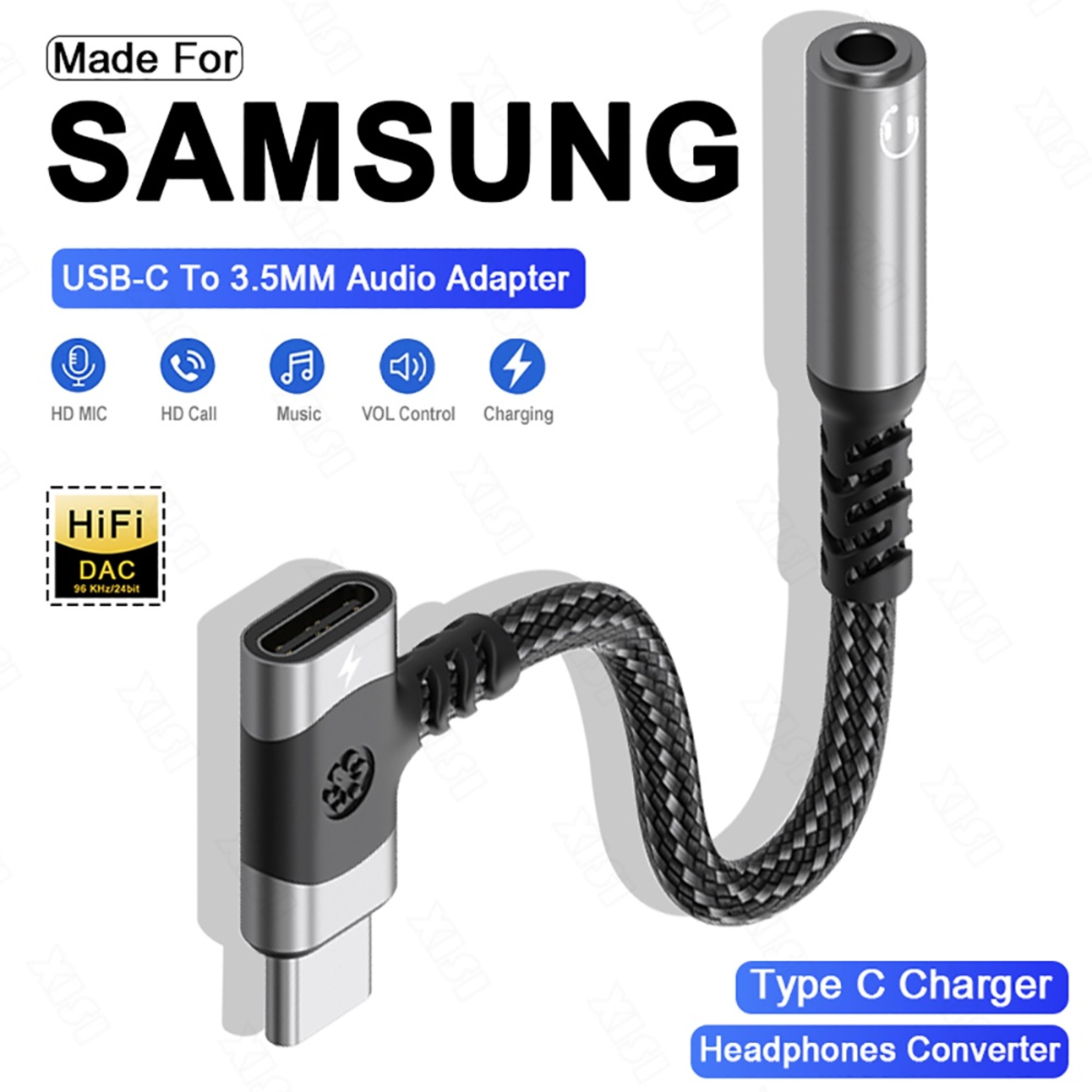 Type C OTG Splitter USB C to Jack AUX Audio Adapter Headphone Cable Converter – view 1
