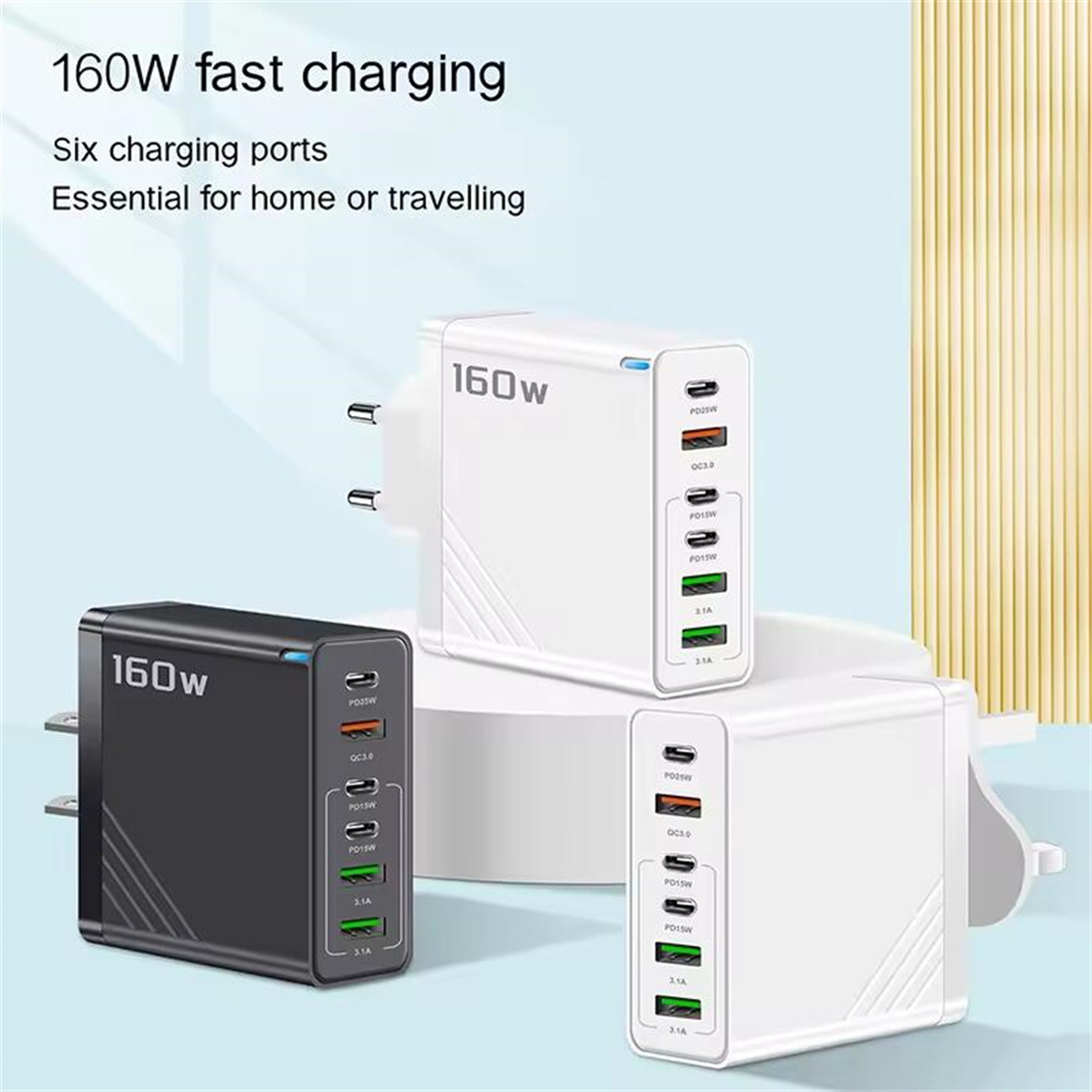 Fast Charging Phone Charger Adapter Multi Ports USB Type C Charger Universal Wall Charger 4