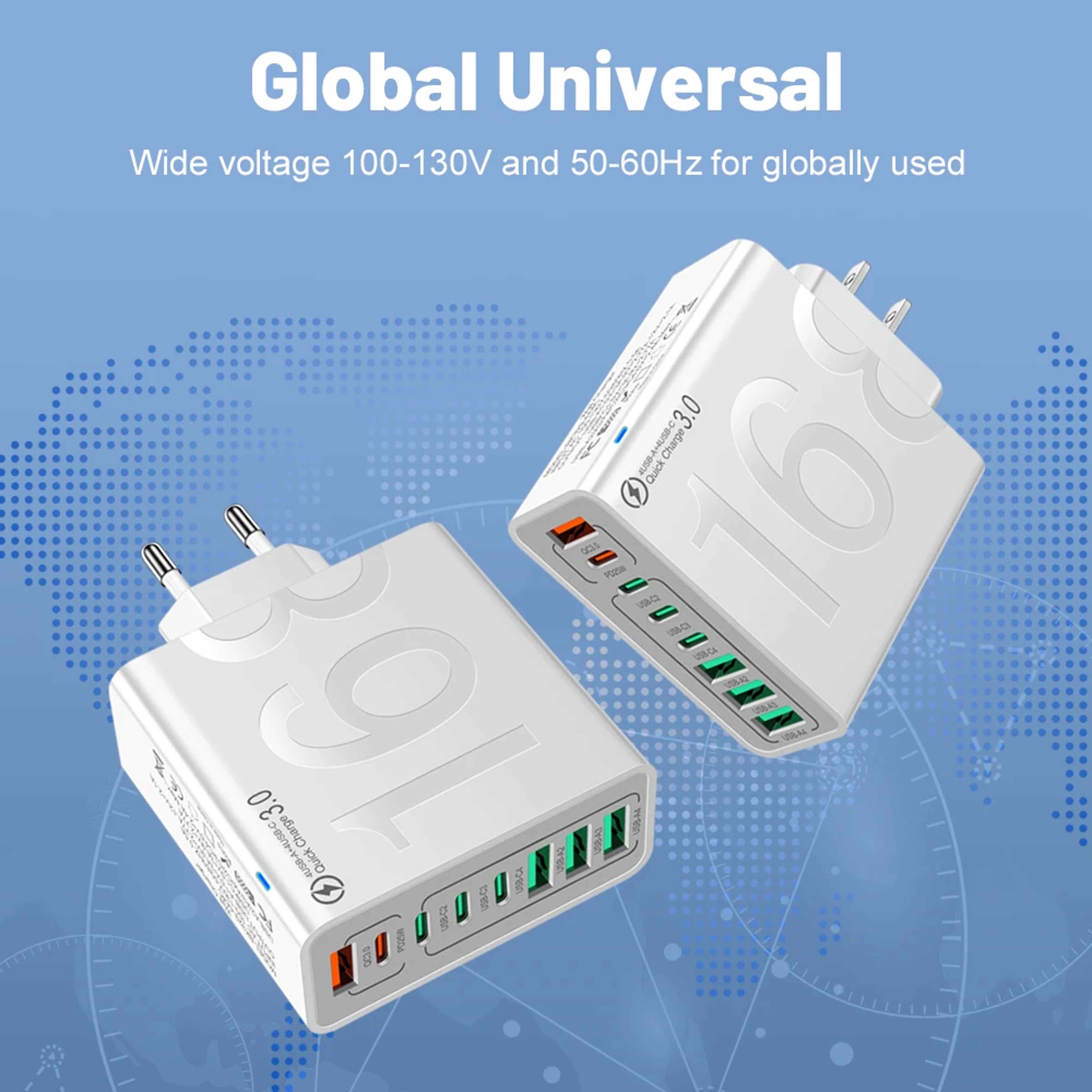 USB C Charger Power Adapter Multi Ports Fast Charging PD Type C Quick Charge Travel Wall Charger 5