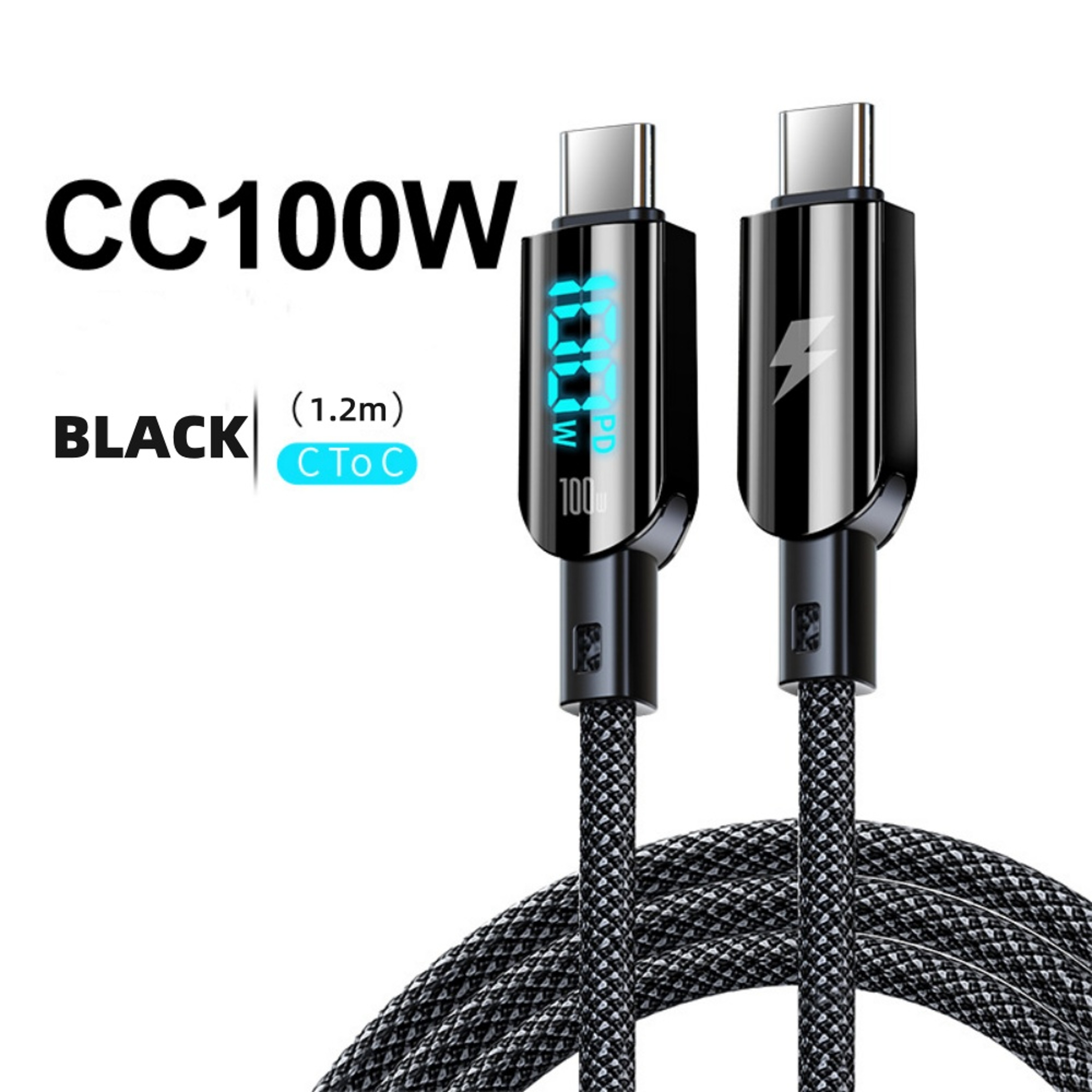 Fast Charging PD USB C To USB Type C Data Cable Digital Display Charger Cord 7