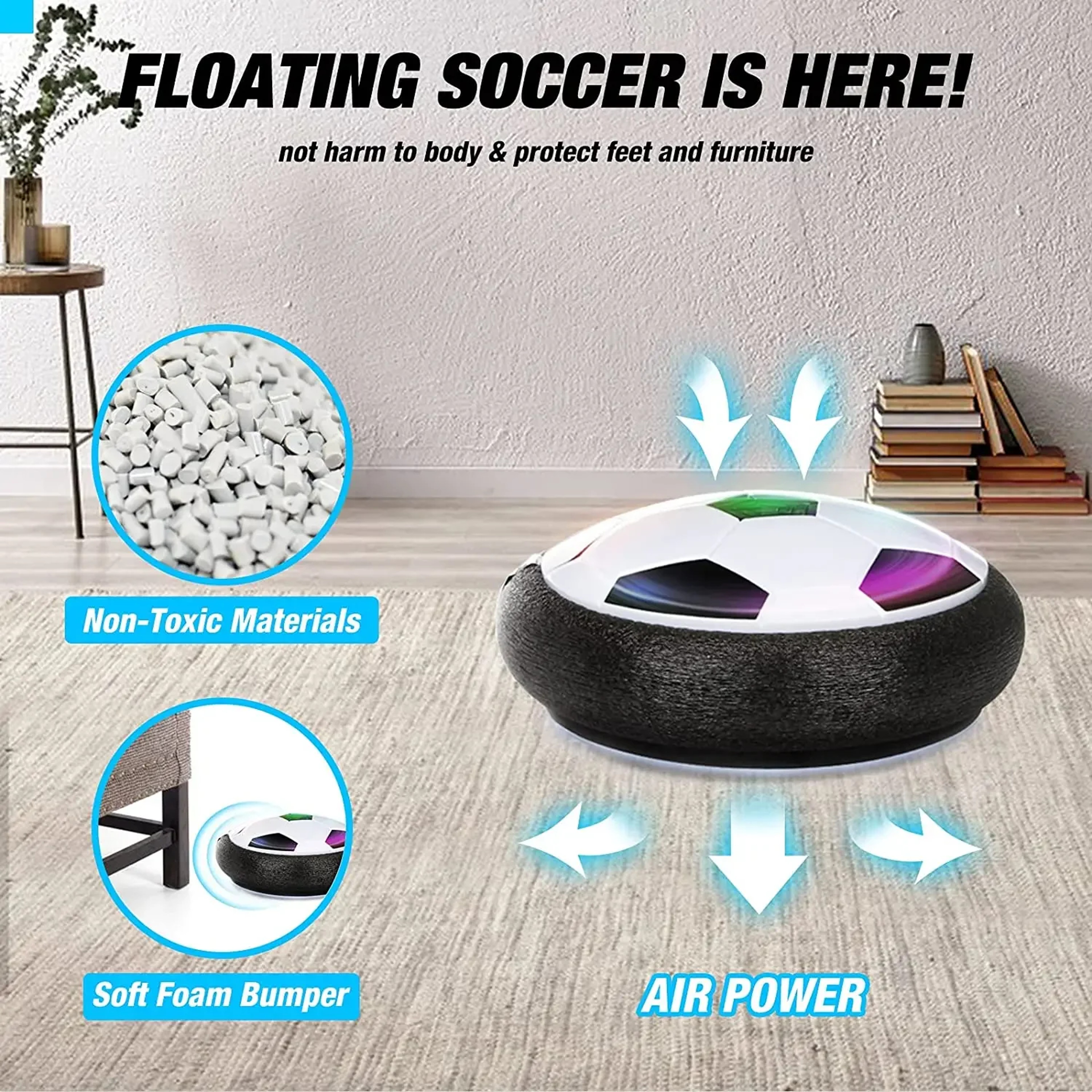 Electric Floating Football Hover Soccer Ball Toys for Kids with LED Light Music Soccer Ball Sport for Children Outdoor – view 4