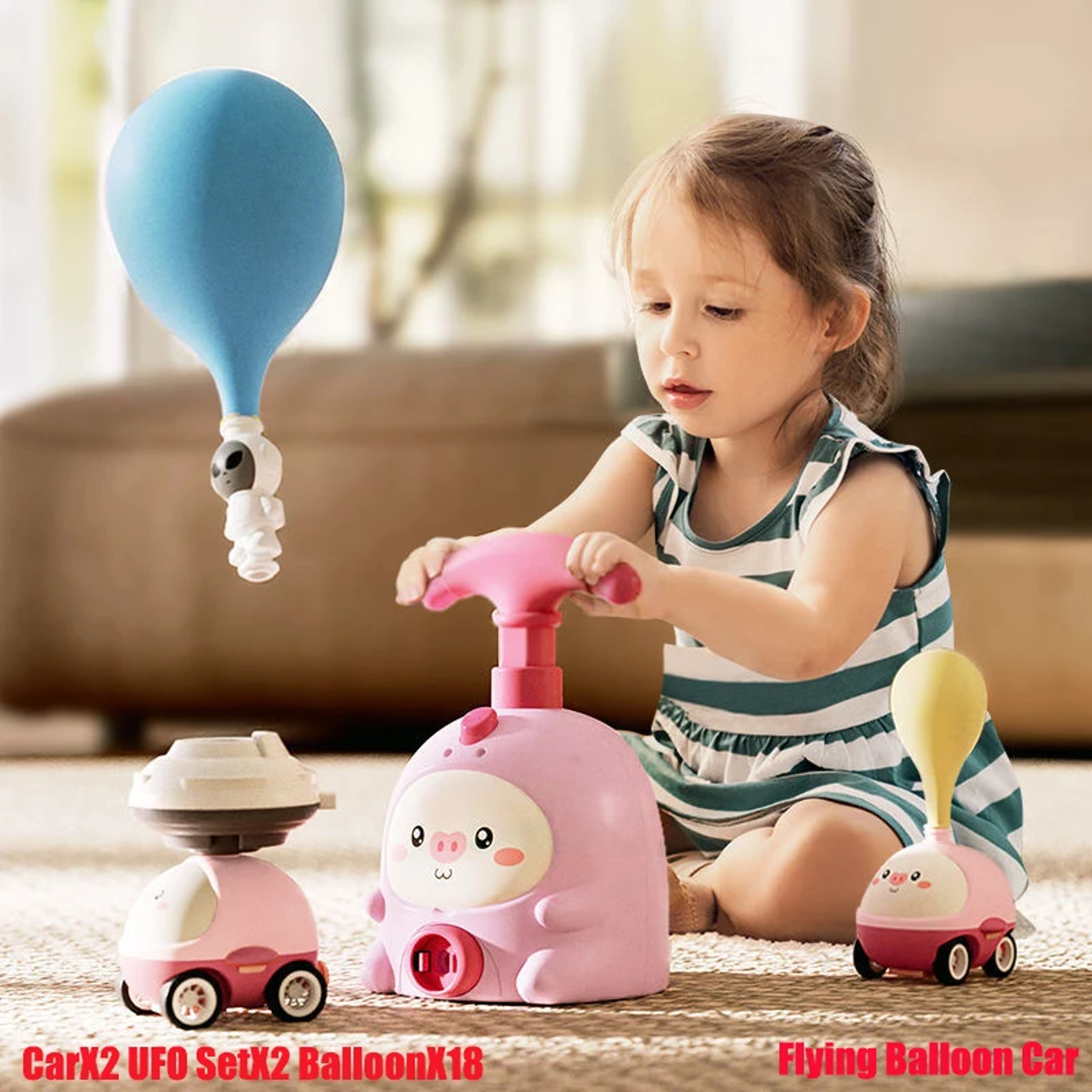 Educational Kids Rocket Balloon Launcher Toy Air Power Balloon Car Tower Science Toy For Children N 0