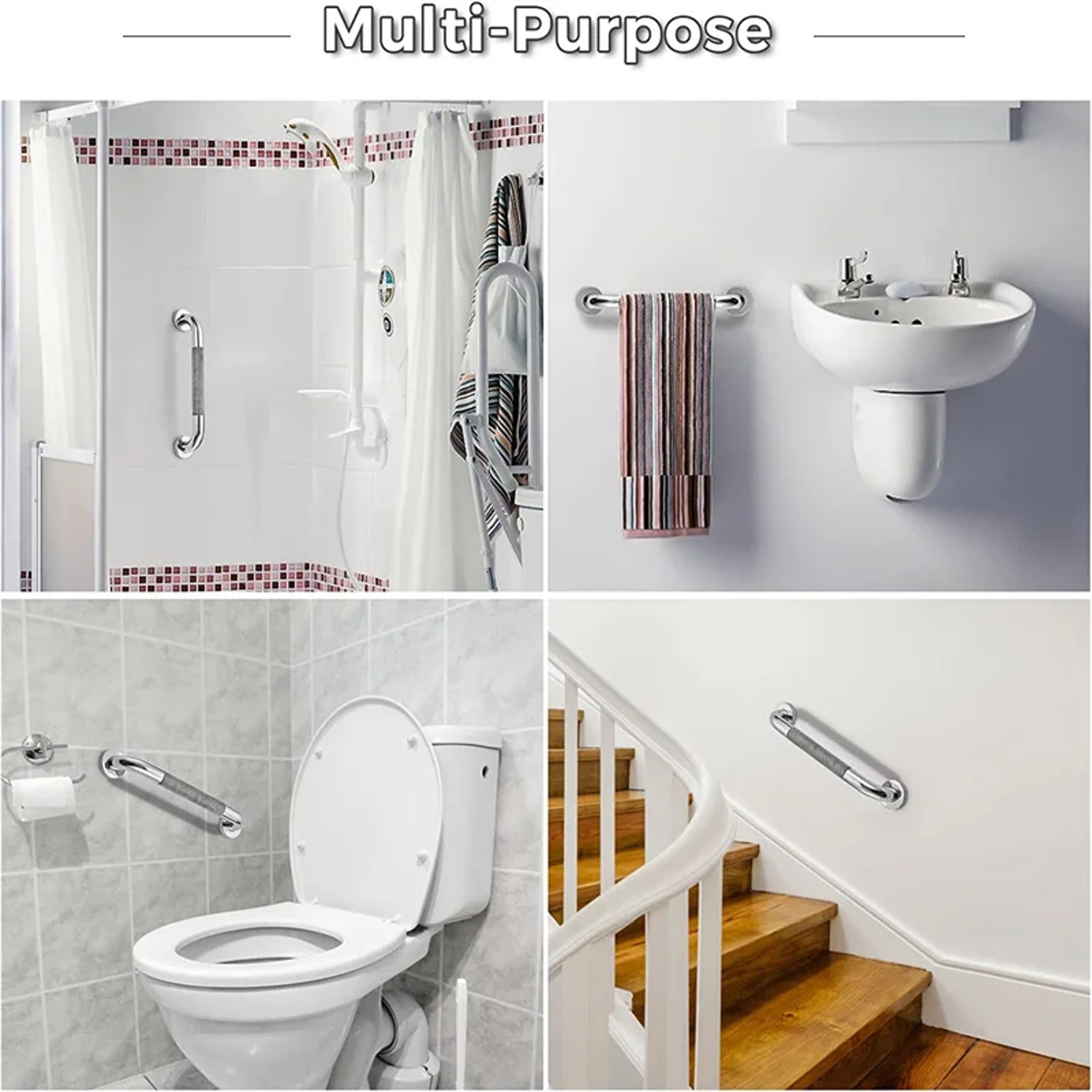 Stainless Steel Handrail Grab Bar Anti Slip Safety Support Handle Bathroom Towel Rack For Shower Tu 4