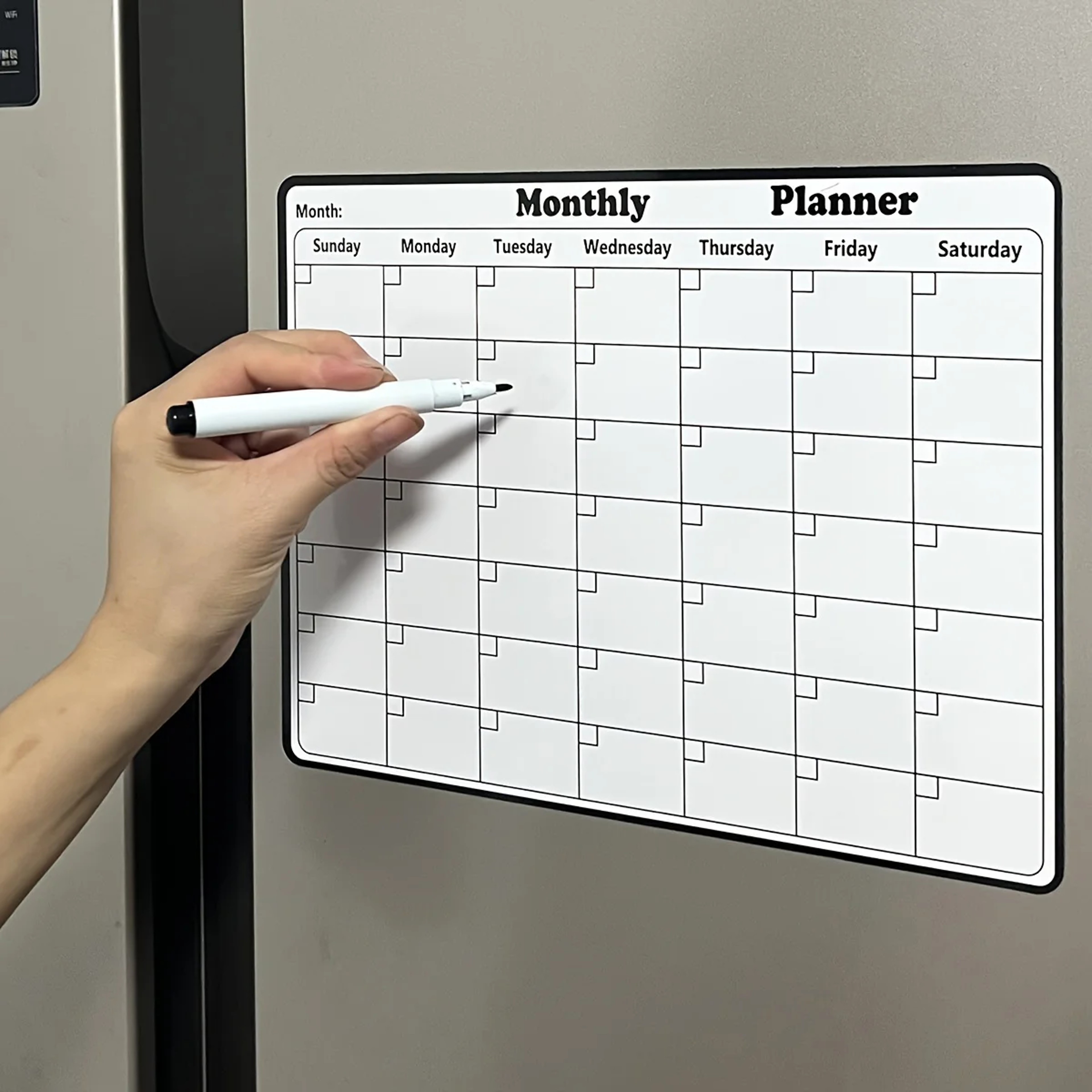 Versatile Monthly Planner, Stylish Magnetic Dry Erase Calendar for Refrigerator, Easy Kitchen Organization and Decor – view 5