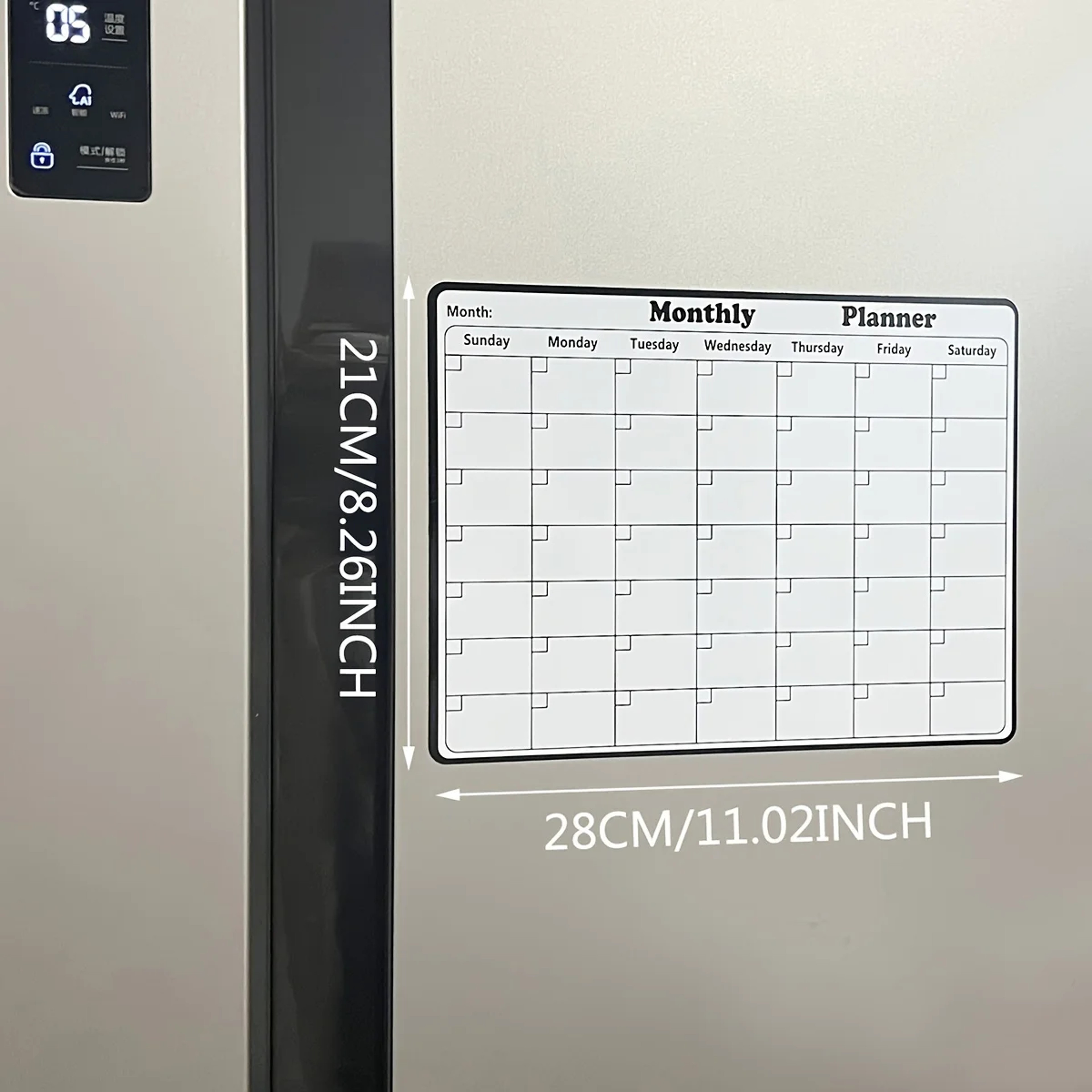 Versatile Monthly Planner, Stylish Magnetic Dry Erase Calendar for Refrigerator, Easy Kitchen Organization and Decor – view 6