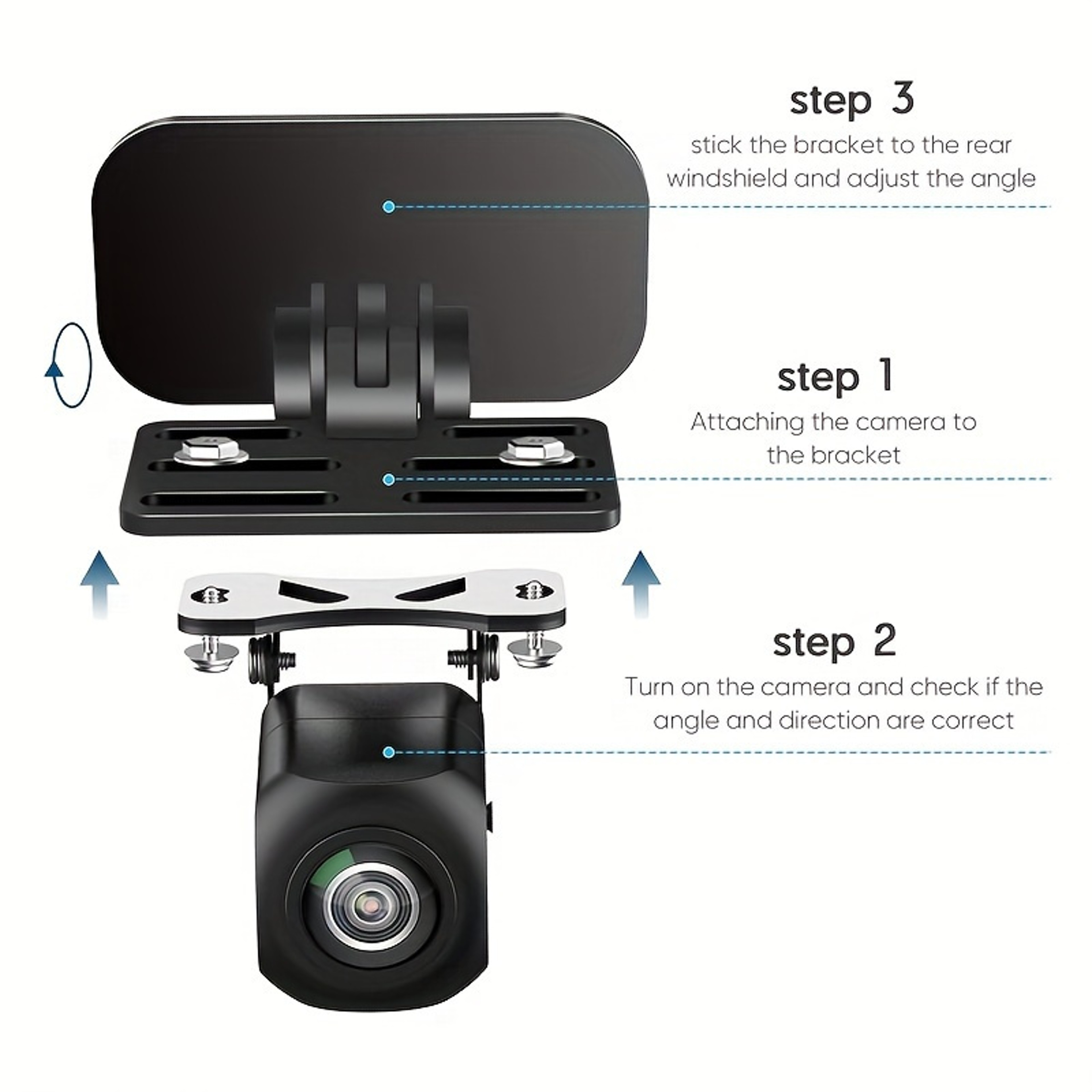 Adjustable Rearview Camera Mount For SUV Easy Install With Lightweight Design SelfAdhesive Tape 4