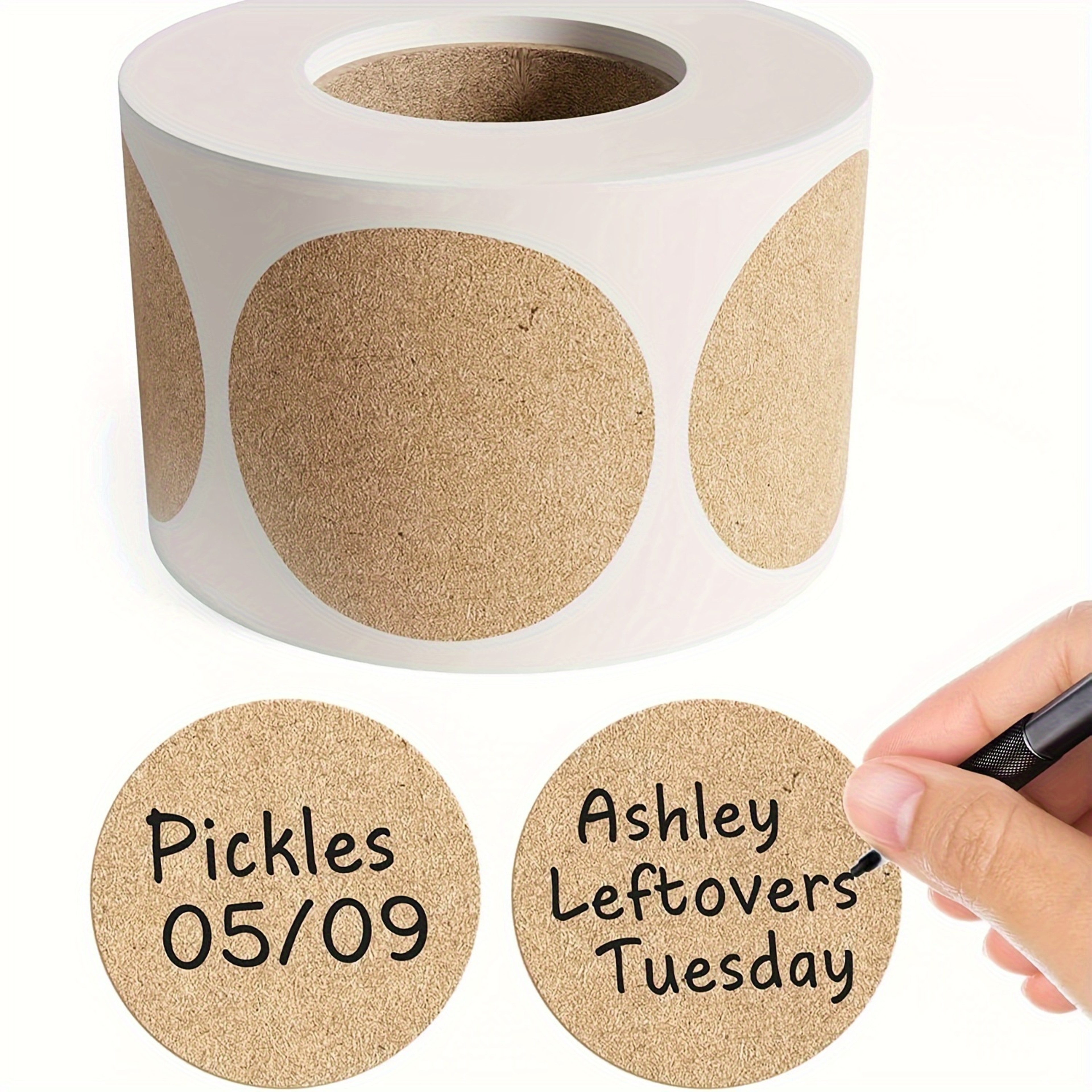 Personalized Kraft Paper Circular Selfadhesive Labels Convenient Project Classification Name Sticke 0
