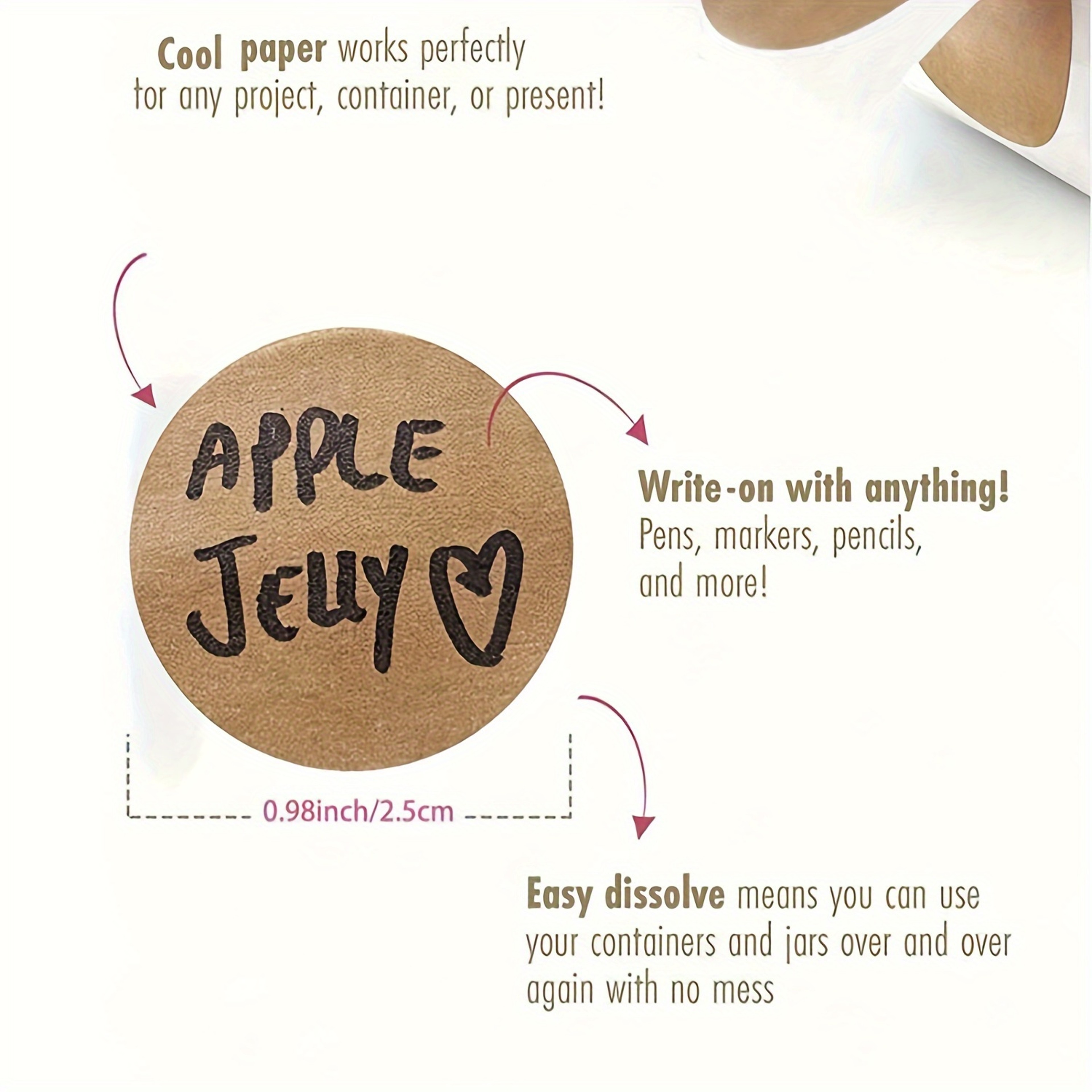 Personalized Kraft Paper Circular Selfadhesive Labels Convenient Project Classification Name Sticke 4