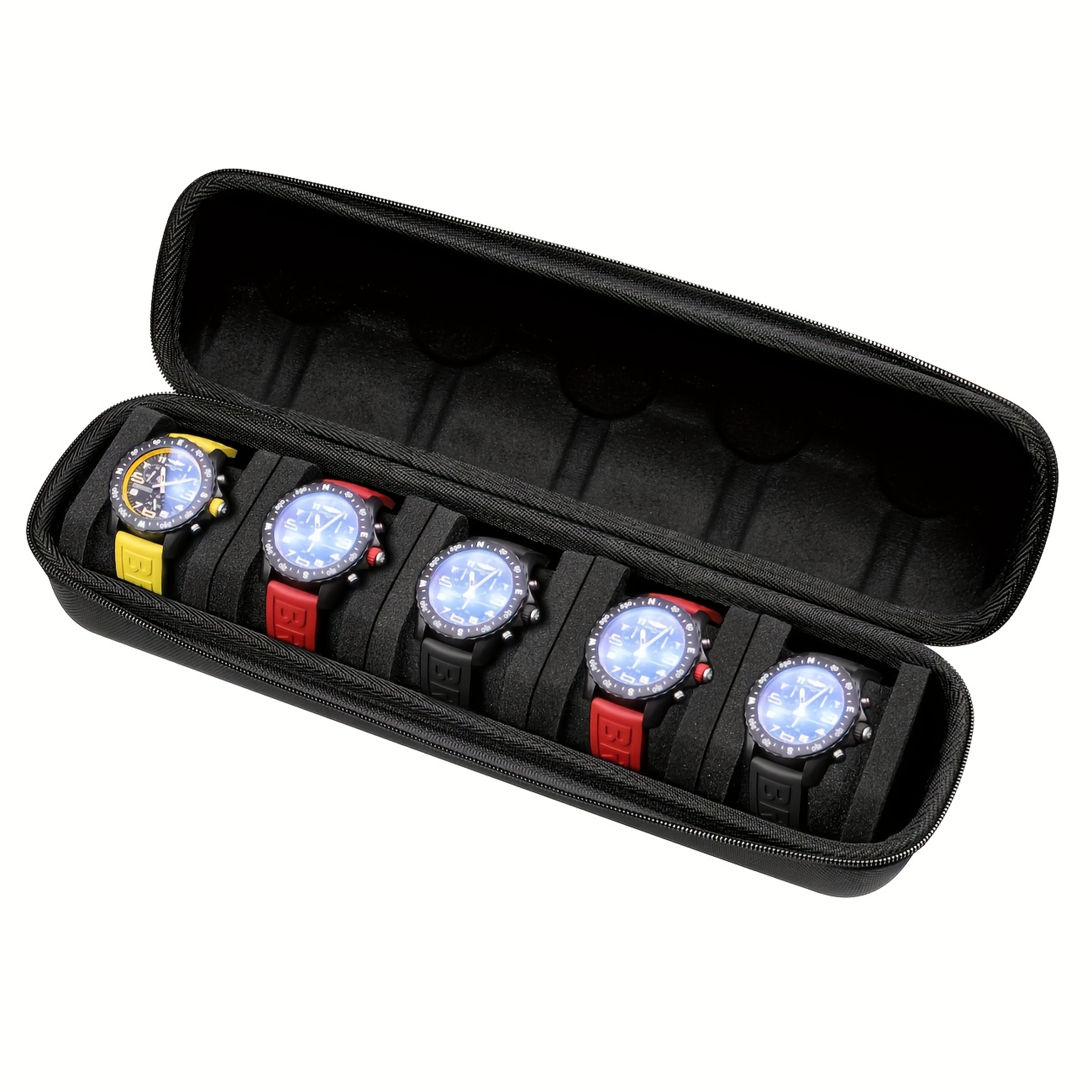 Portable Watch Case HeavyDuty Watch Organizer With FlipTop Lid Slot Watch Storage Box ScratchResist 4