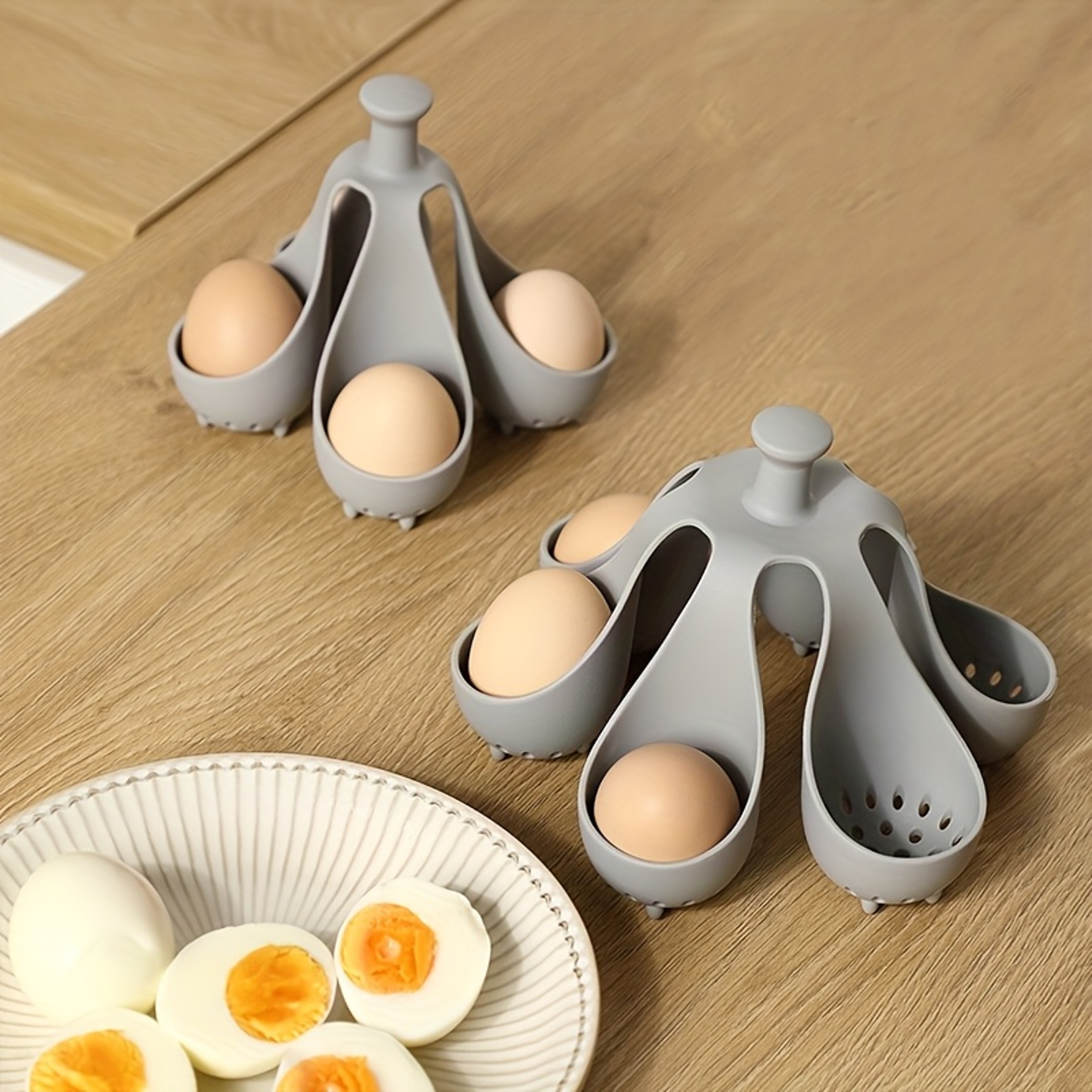 Silicone Egg Cooker For Home Kitchen HighTemperature Resistant Egg Holder Perfect For Steaming Eggs 0