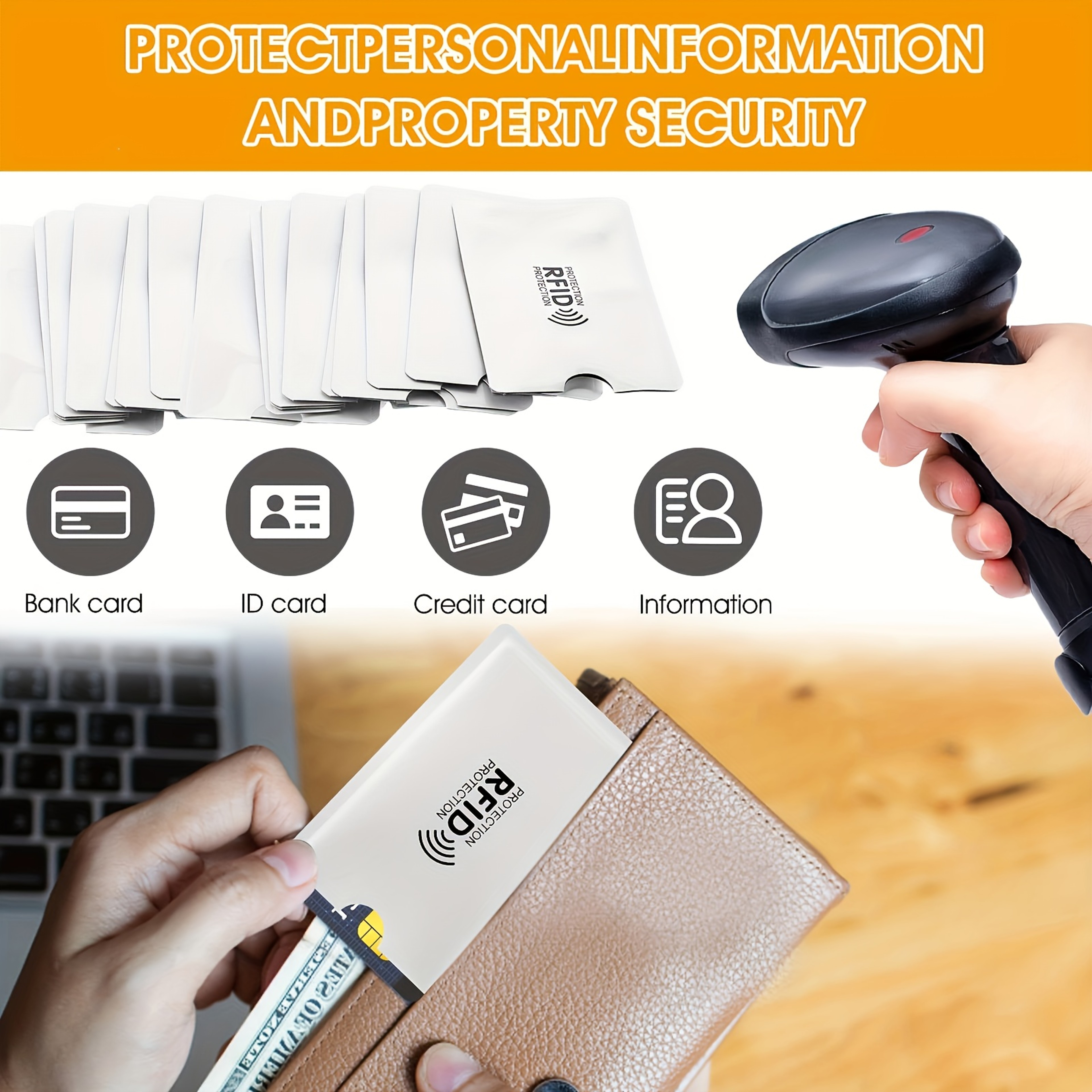 RFID Blocking Card Sleeves AntiTheft NFC Shielded ID Protectors Card Holder Organizer Bag 1