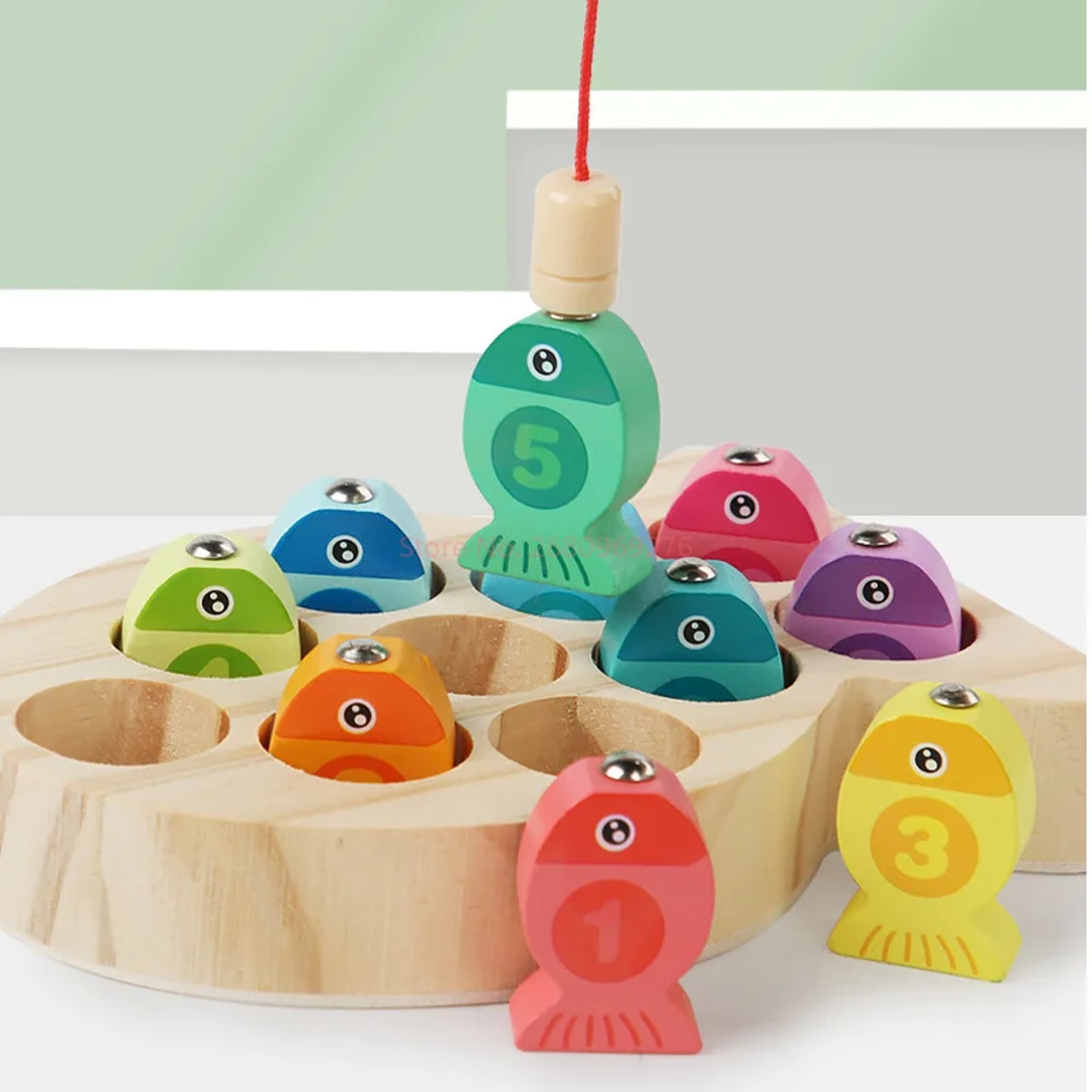 Toddler Number Alphabet Learning Wooden Children Fishing Toys Baby Montessori Toys 4
