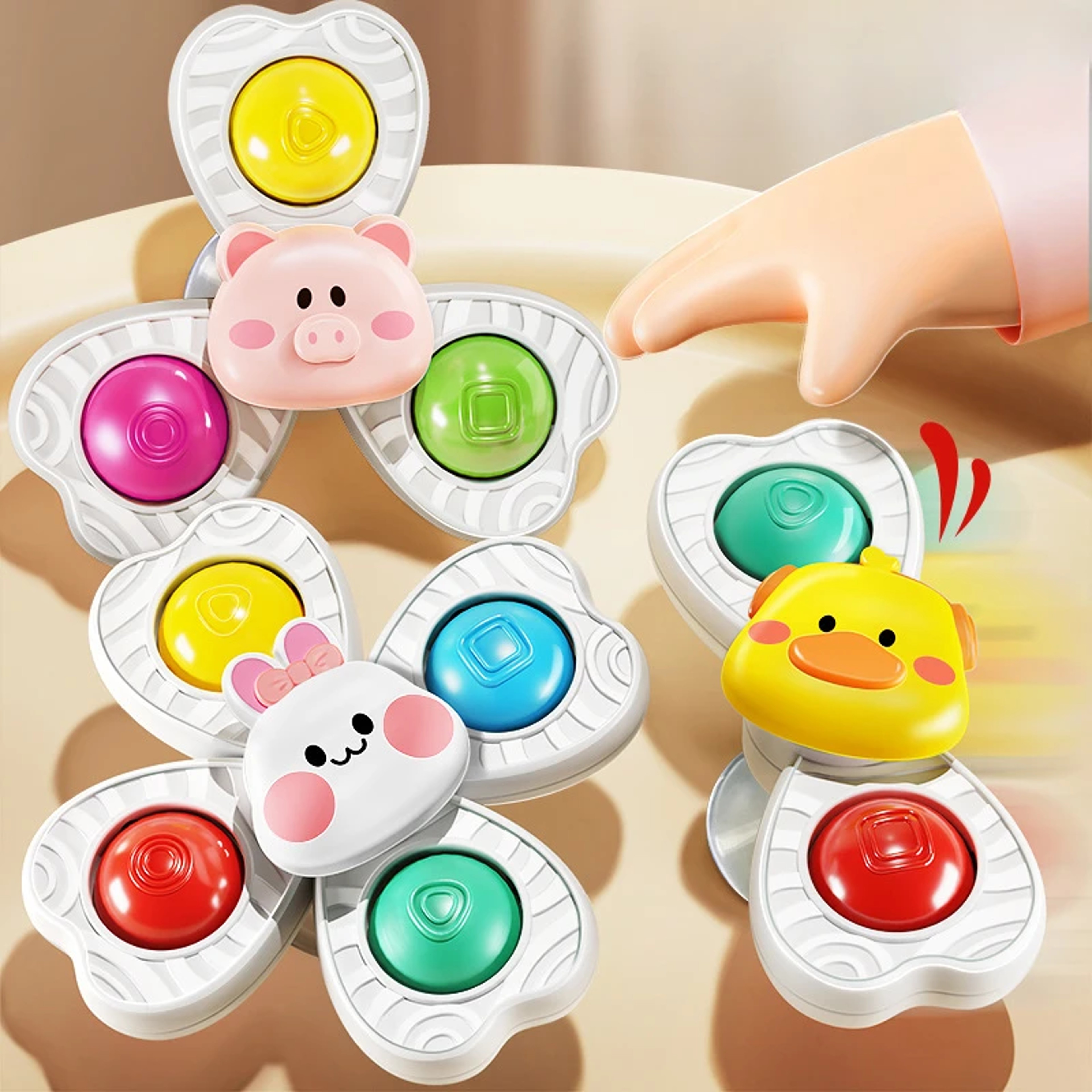 Rotating Baby Sucker Spinning Toys Montessori Education Bathroom Toys for Toddlers Infant Bath Toys – view 3