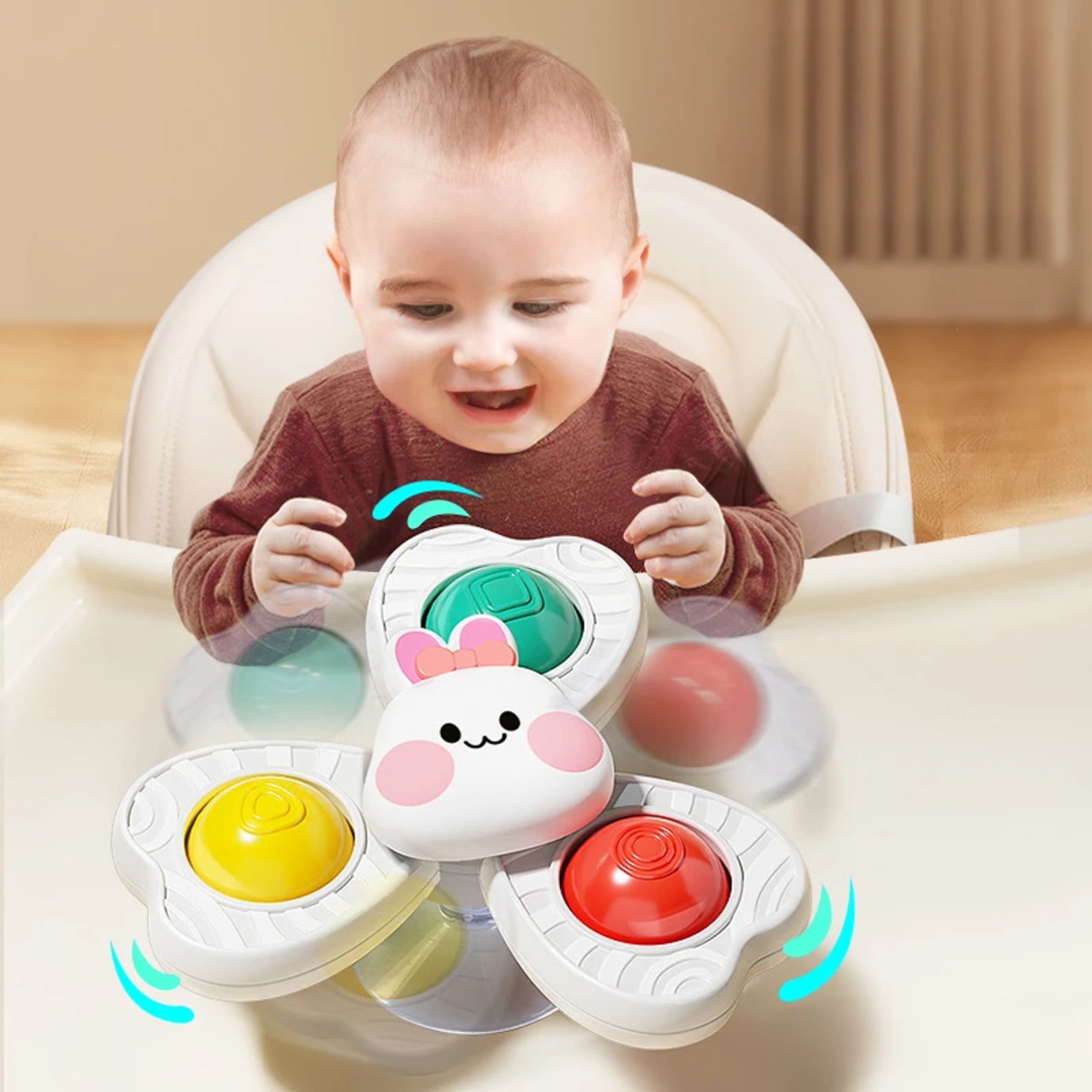 Rotating Baby Sucker Spinning Toys Montessori Education Bathroom Toys for Toddlers Infant Bath Toys – view 4
