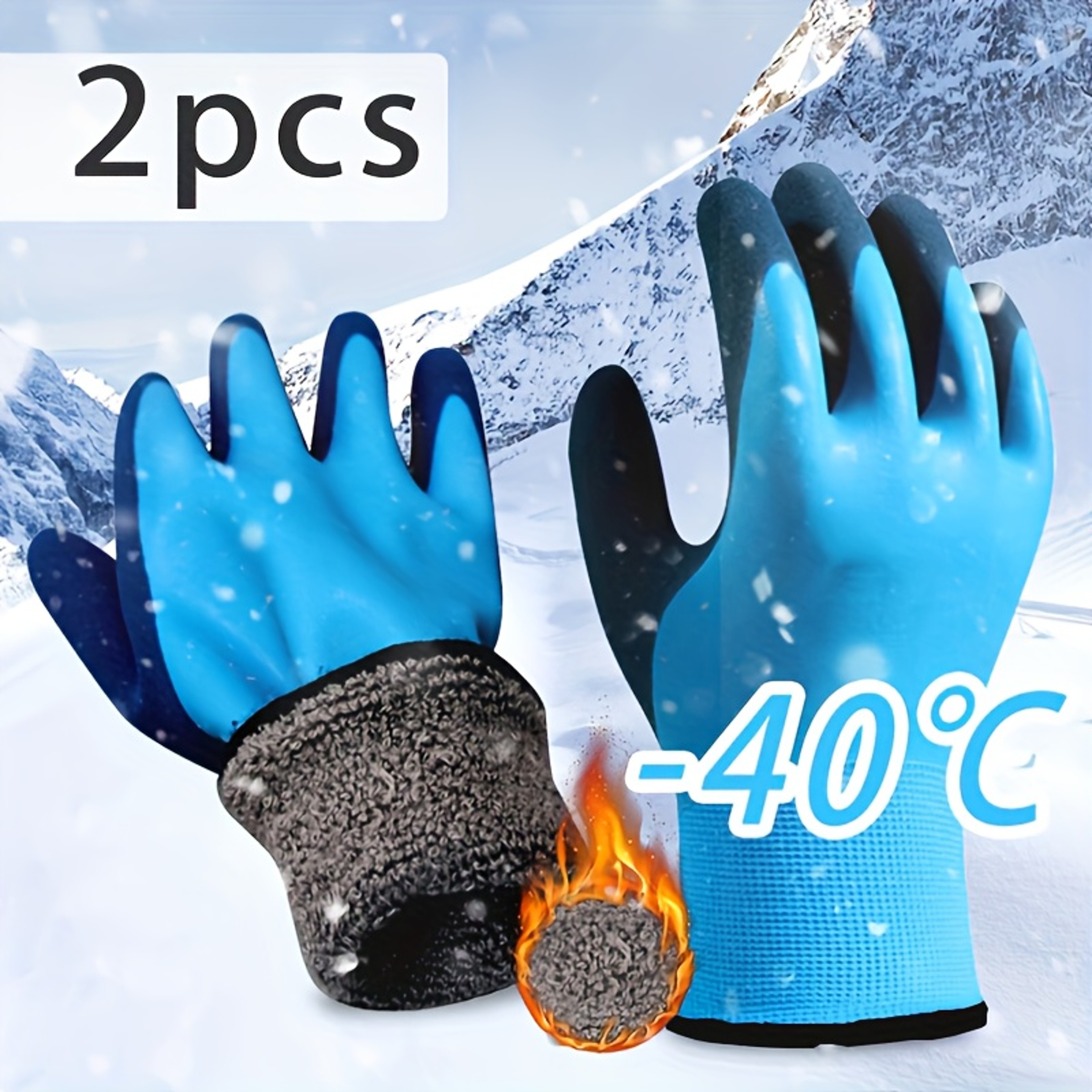 NonSlip Grip Winter Gloves Thickened Warm Gloves For Men And Women With Magic Tape Closure 0
