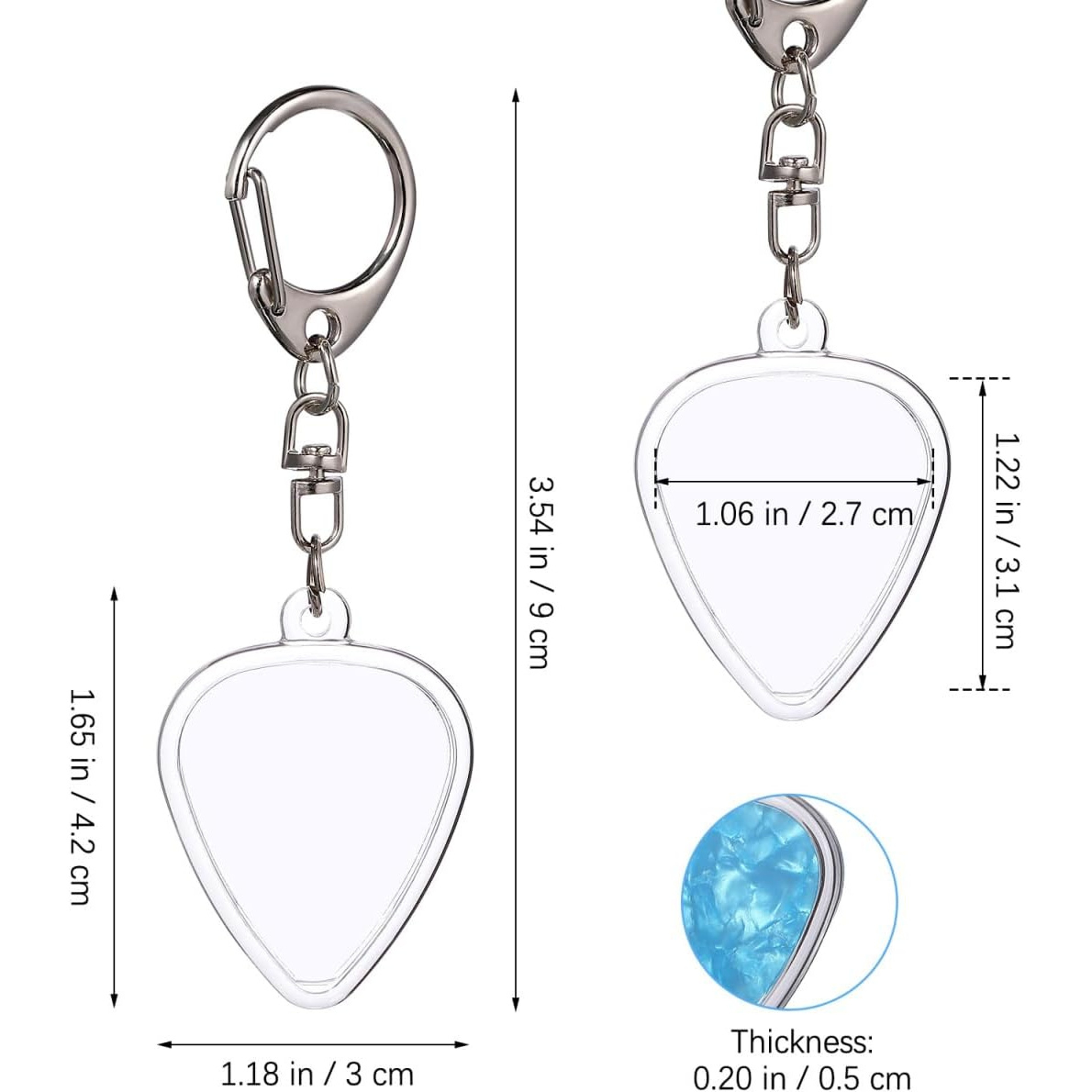 Durable Acrylic Guitar Pick Holder Keychain HeartShaped Design With Secure Lid For Musicians 4