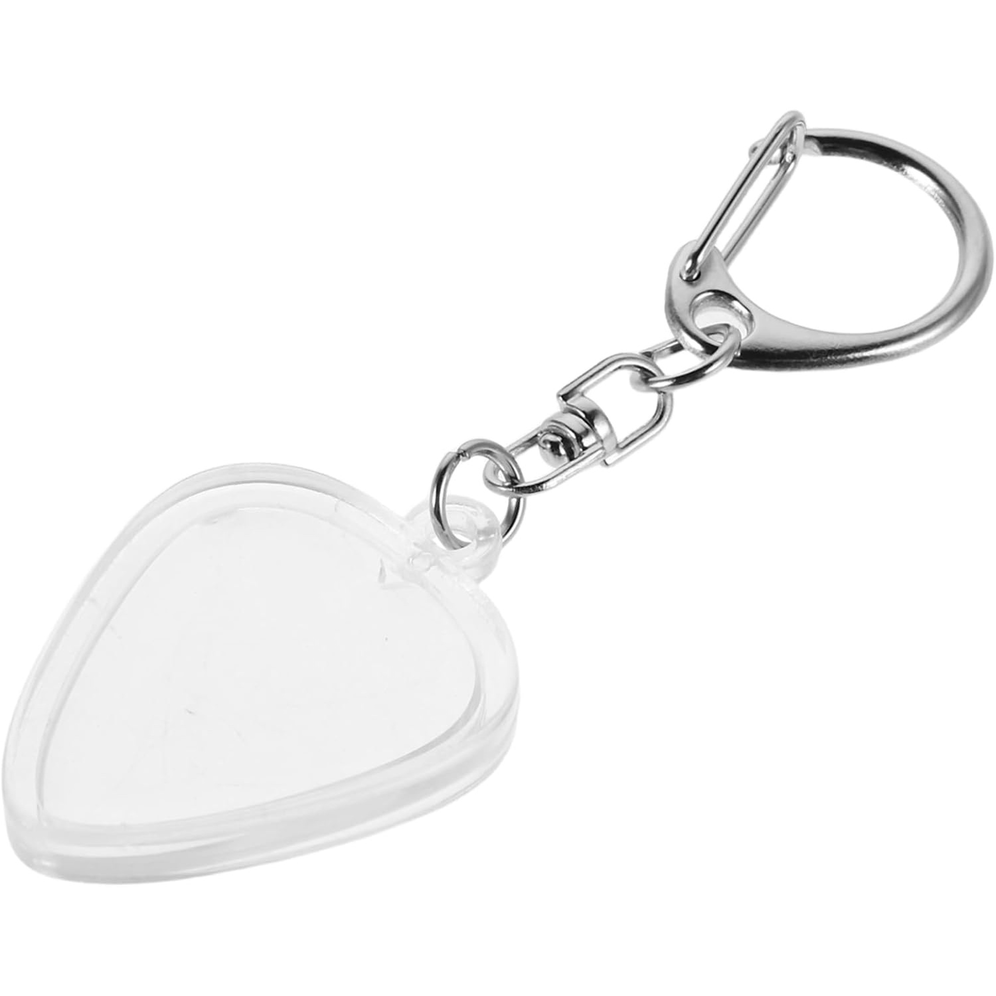 Durable Acrylic Guitar Pick Holder Keychain HeartShaped Design With Secure Lid For Musicians 5