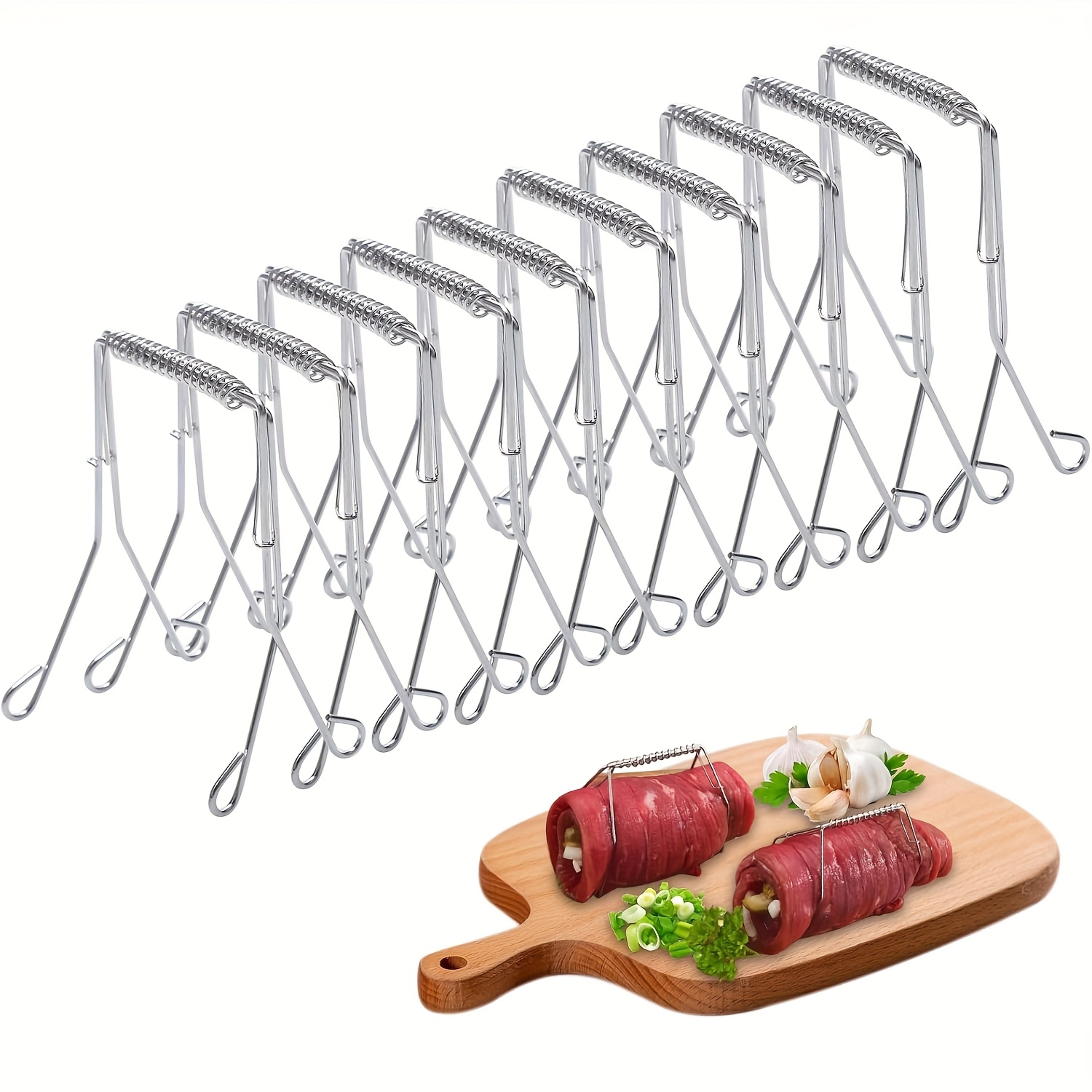 HeavyDuty Stainless Steel Vegetable Clamp With SerratedLike Edges For Frying Cabbage And Leafy Gree 0