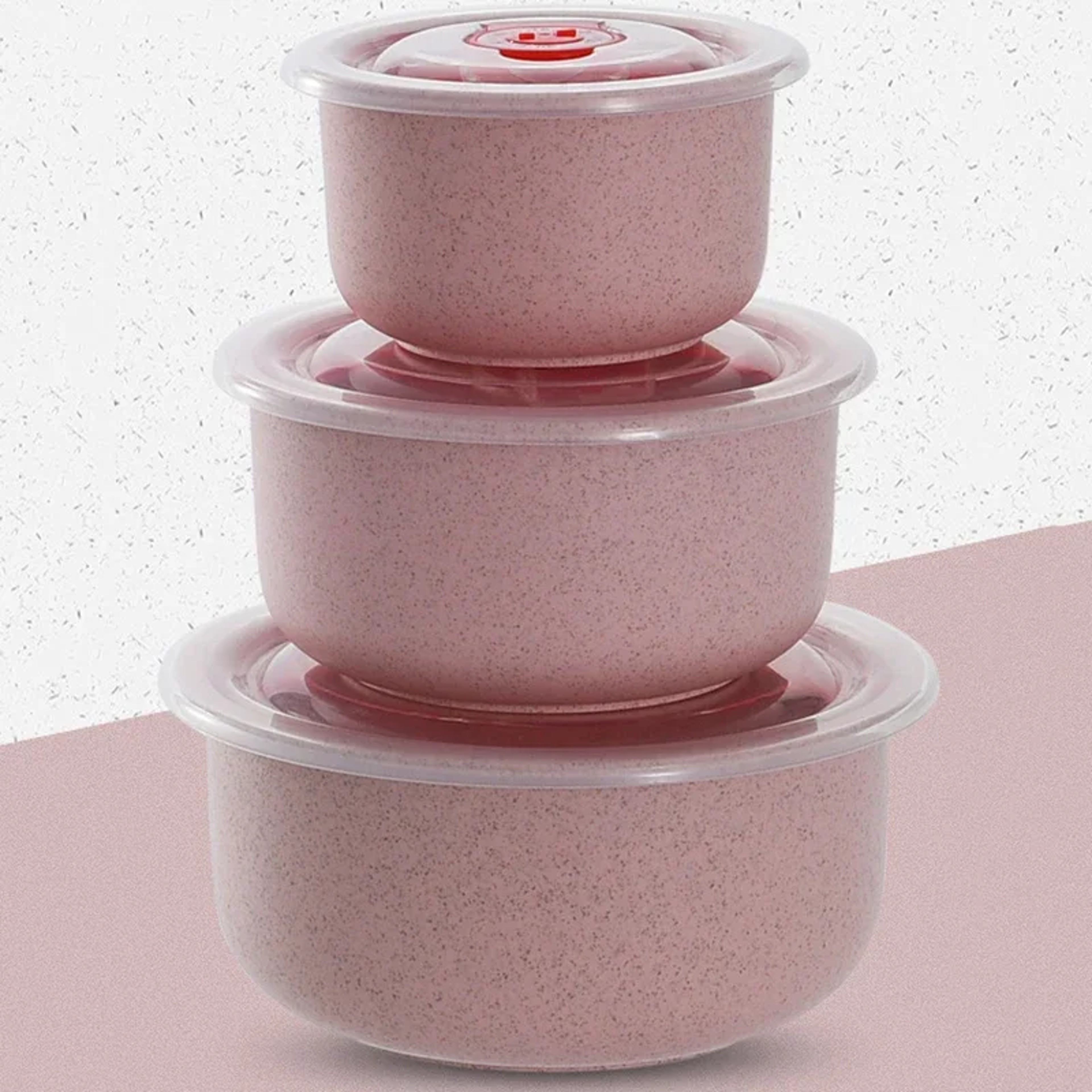 Microwaveable Wheat Straw Fresh Keeping Bowl Set With Lid Three Piece Plastic Round Lunch Box 0
