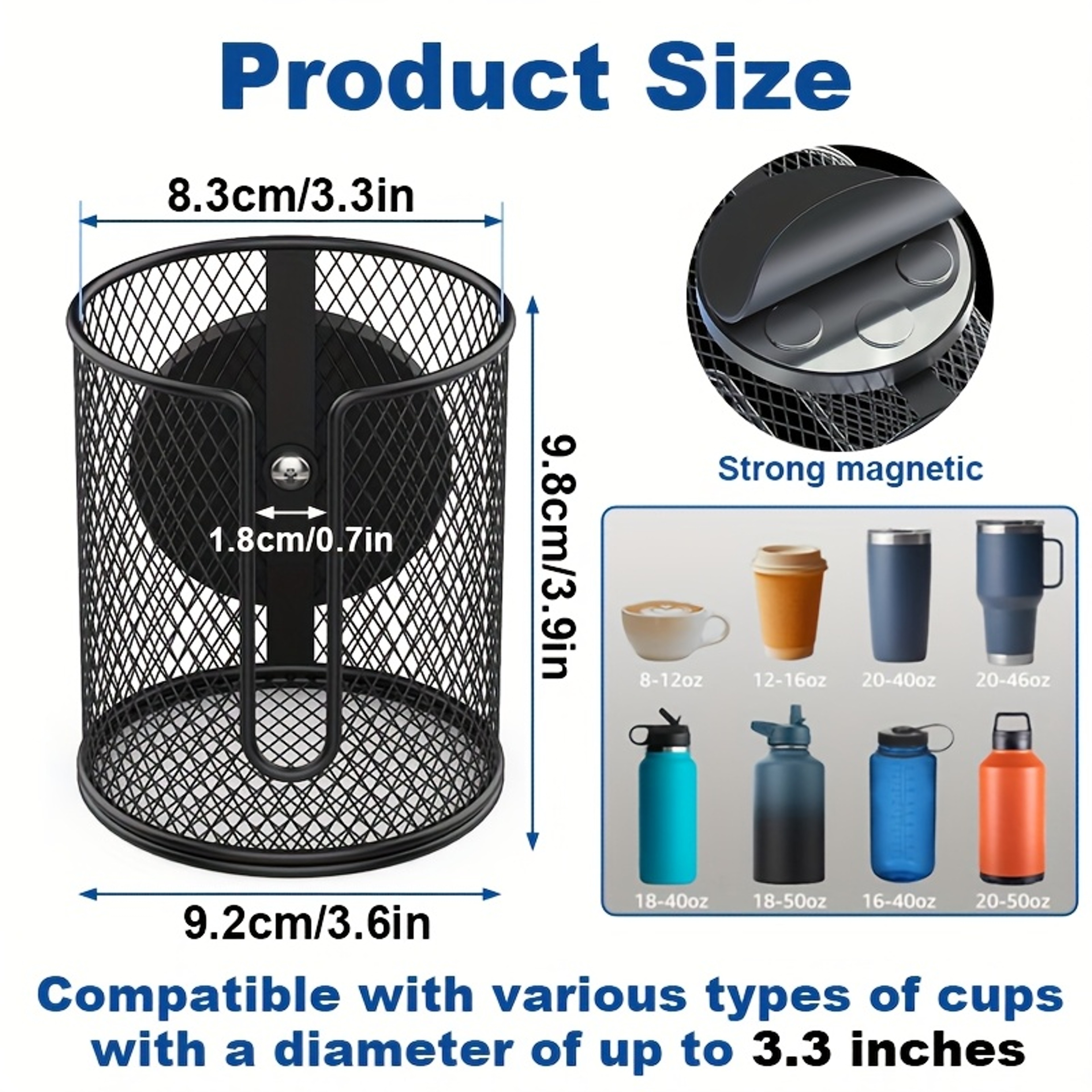 Magnetic Car Cup Holder Heavy Duty Anti Slip For Vehicles Super Magnet Cup Holder 4