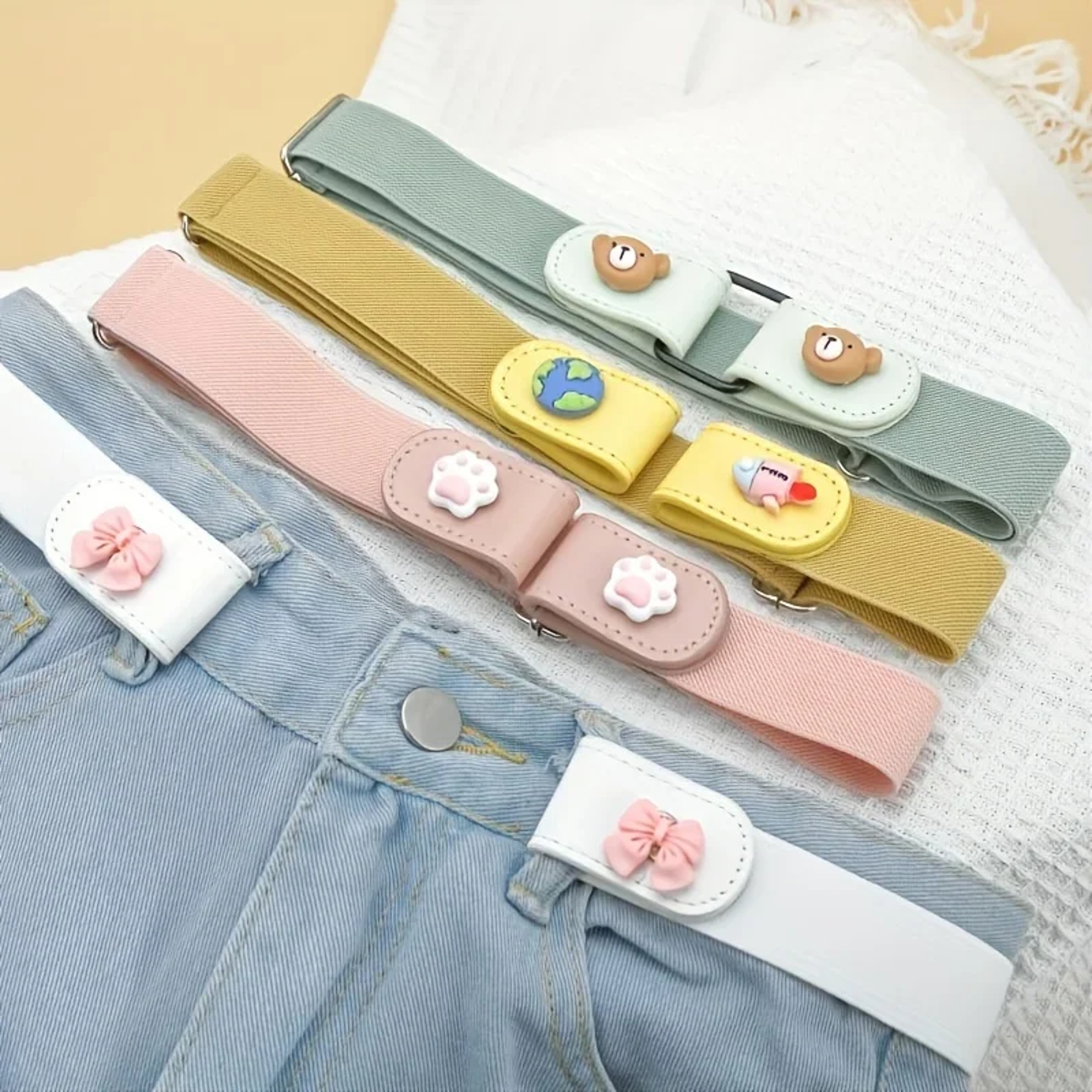 Invisible No Trace Elastic Stretch Belt Press Buckle Lazy Belt Womens Adjustable Jeans Waist Belt 1