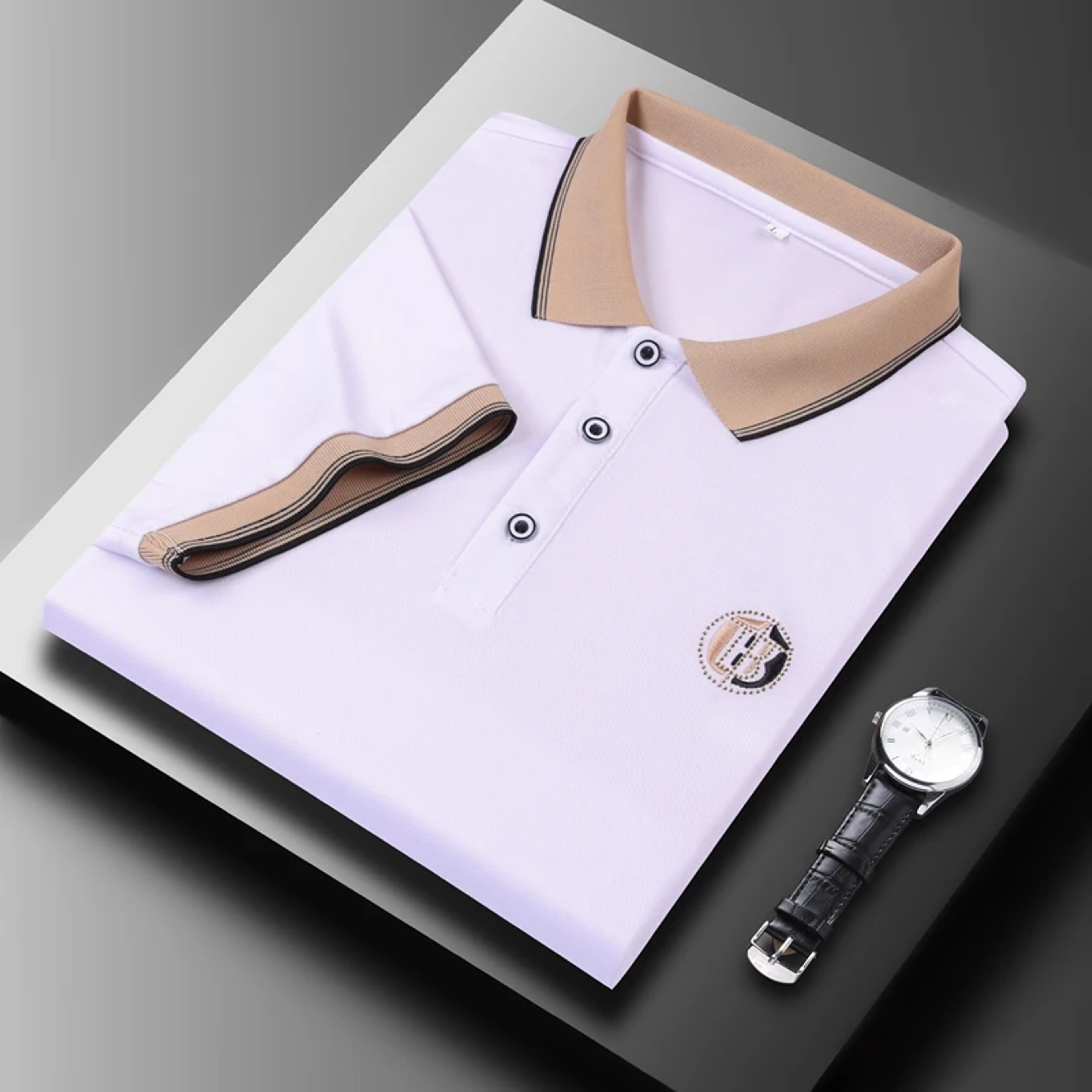 Embroidered Polo Shirt For Men Short Sleeved Tshirt Casual Wear 8