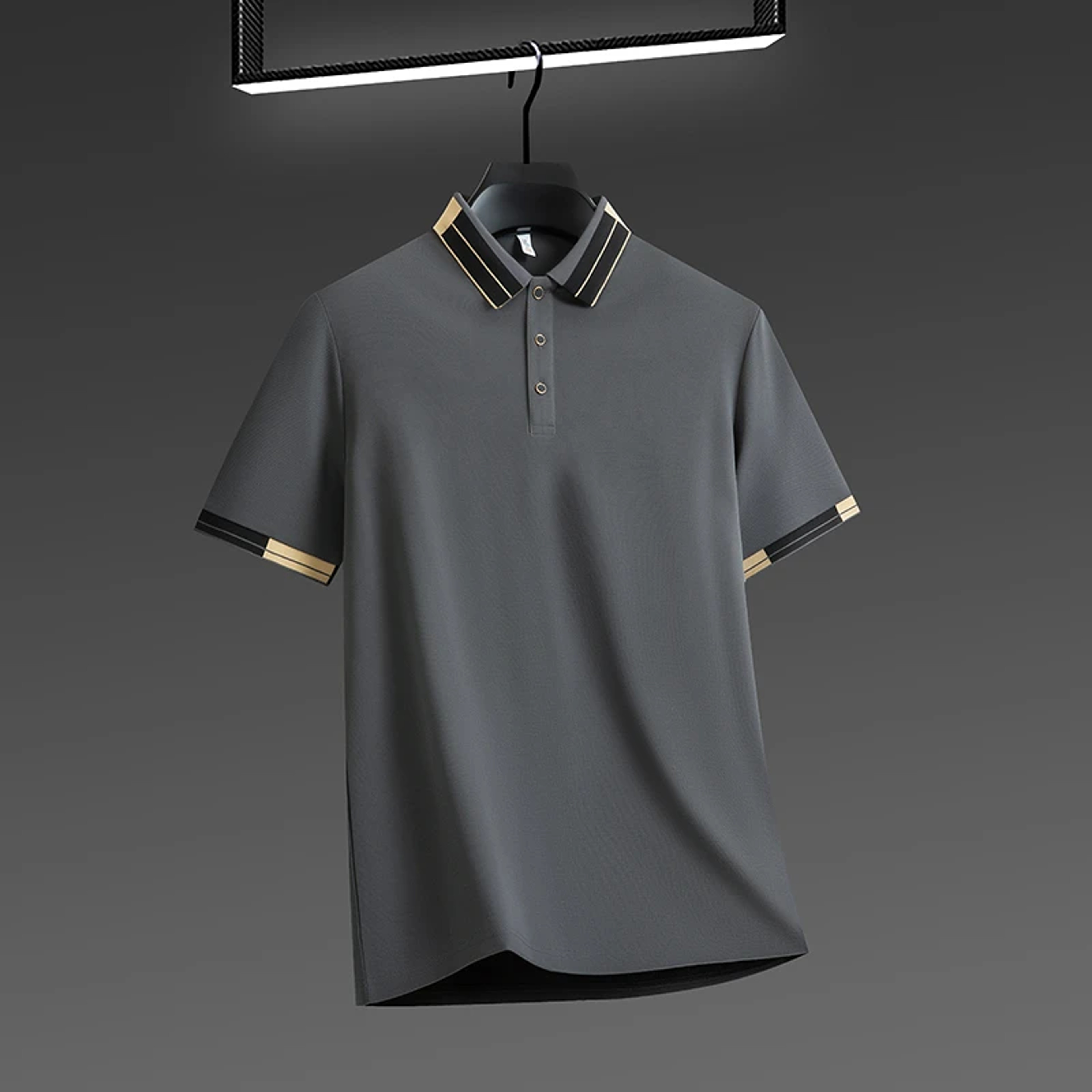 New Mens Solid Color Polo Shirt Business Casual Short Sleeved Comfortable Breathable Fashionable Ve 4
