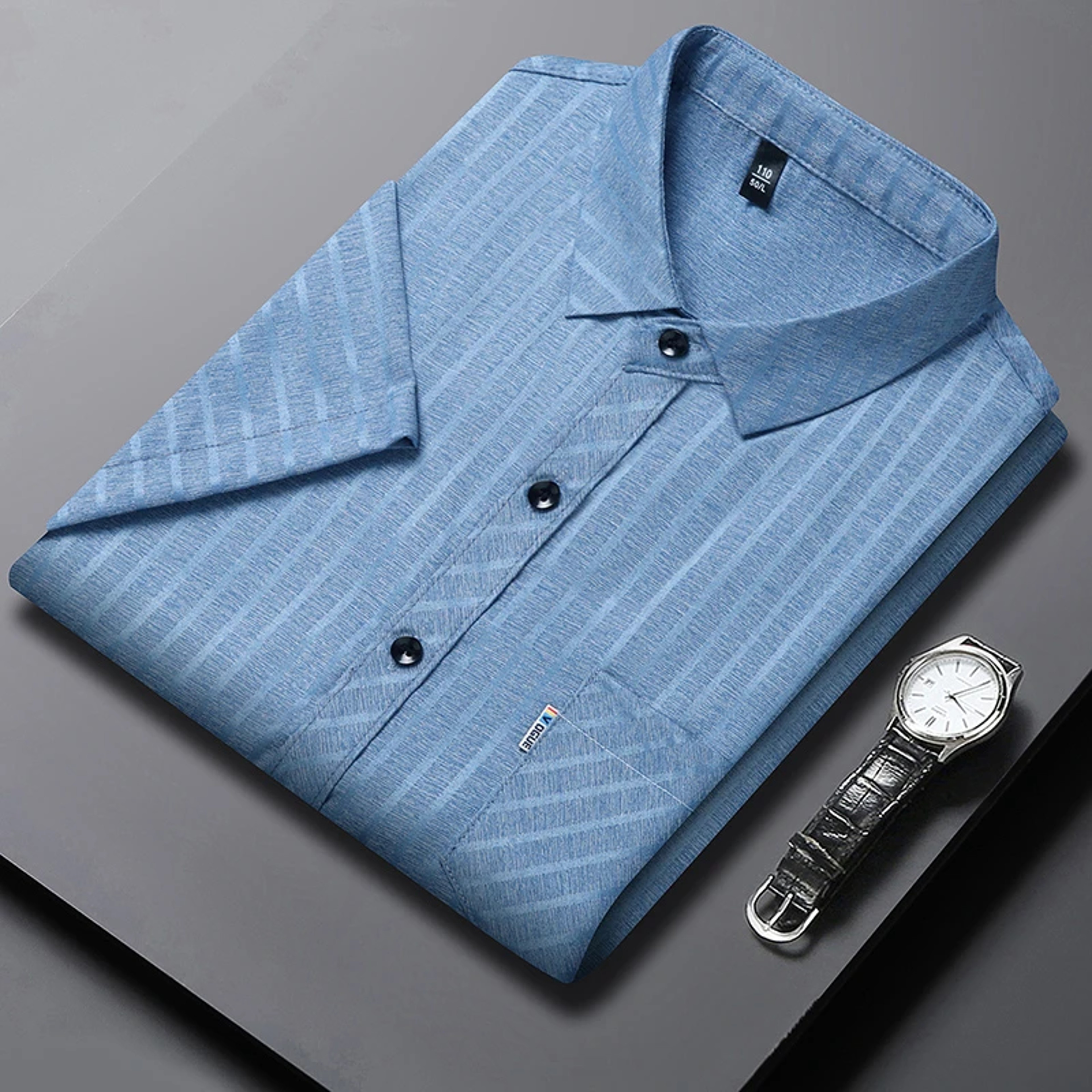 Versatile Mens Business Casual Short Sleeved Shirt With Wrinkle Resistance Comfortable All Season N 3