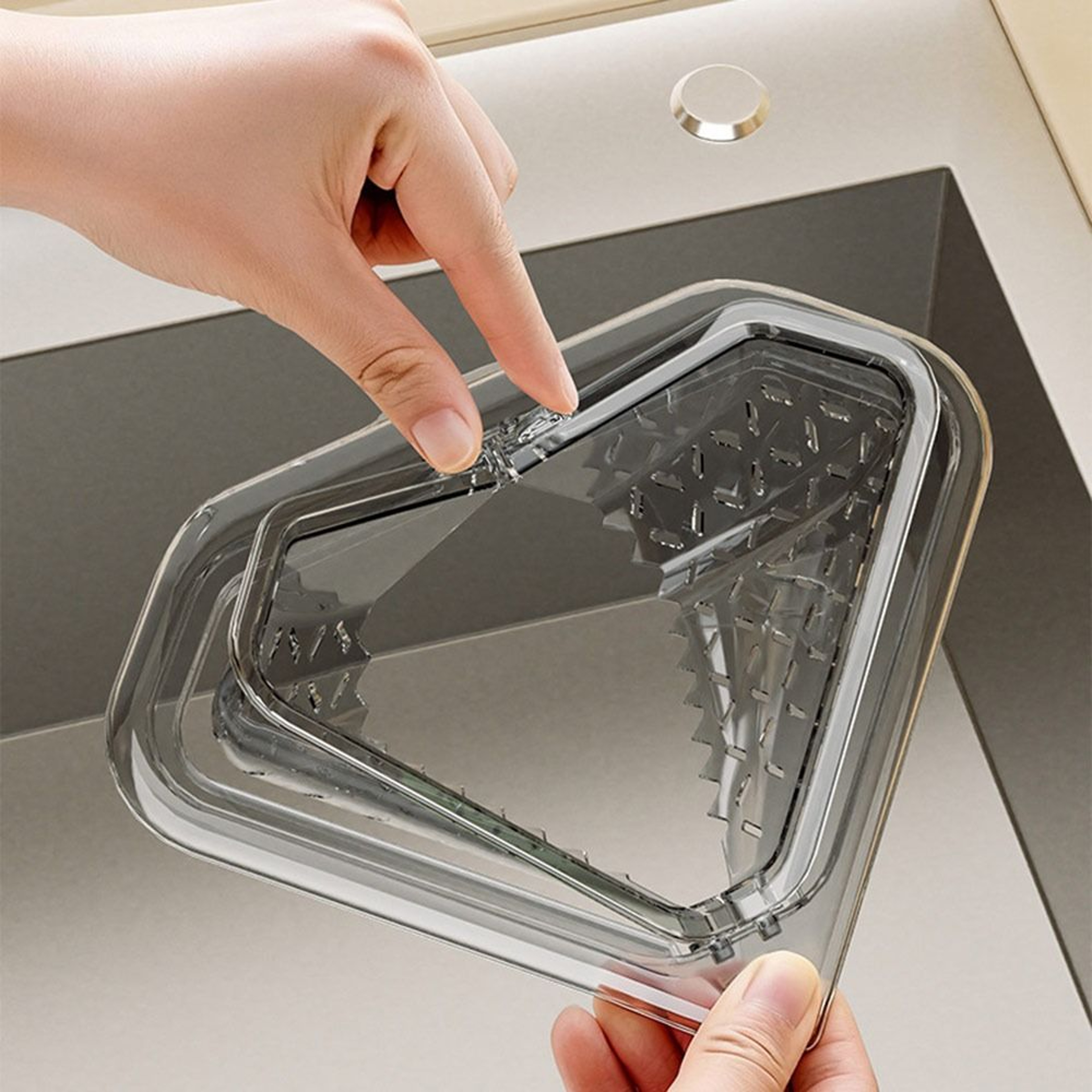 Triangle Antileak Sink Drain Basket Filter Quickly Kitchen Sink Filter Strainer Magnetic Badge Hold 2