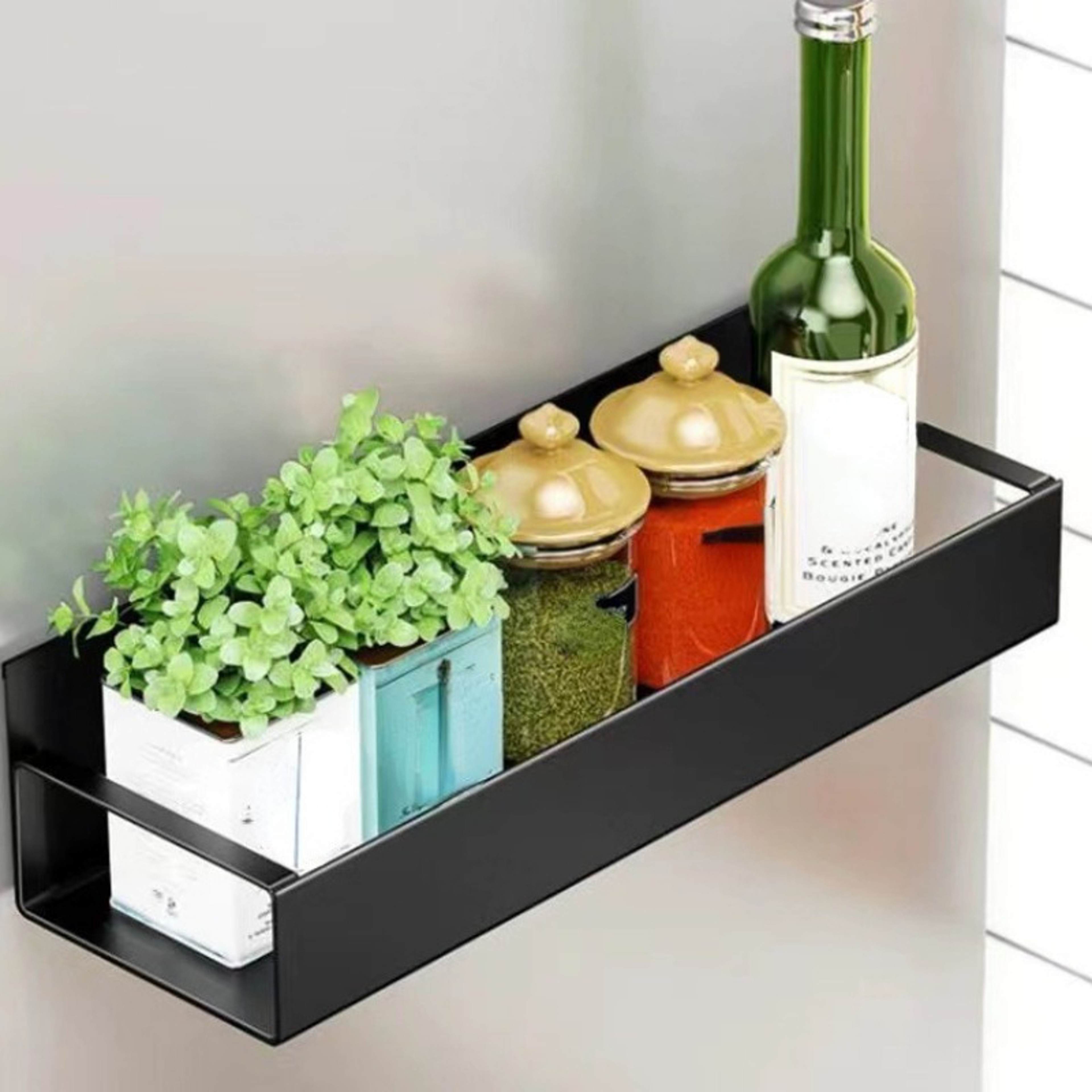 Multifunctional Magnetic Storage Shelf Kitchen Refrigerator Side Hanging Storage Rack For Household 0